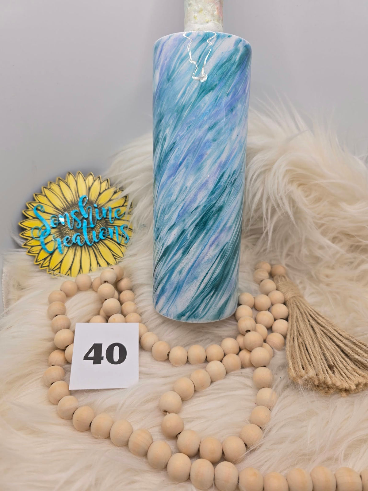 #40 - 20oz Skinny - Blue/Teal Milkyway