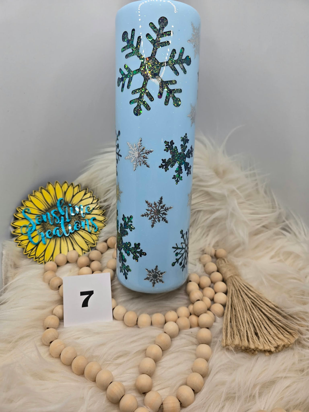 #7 - 35oz Skinny - Snowflake Peekaboo