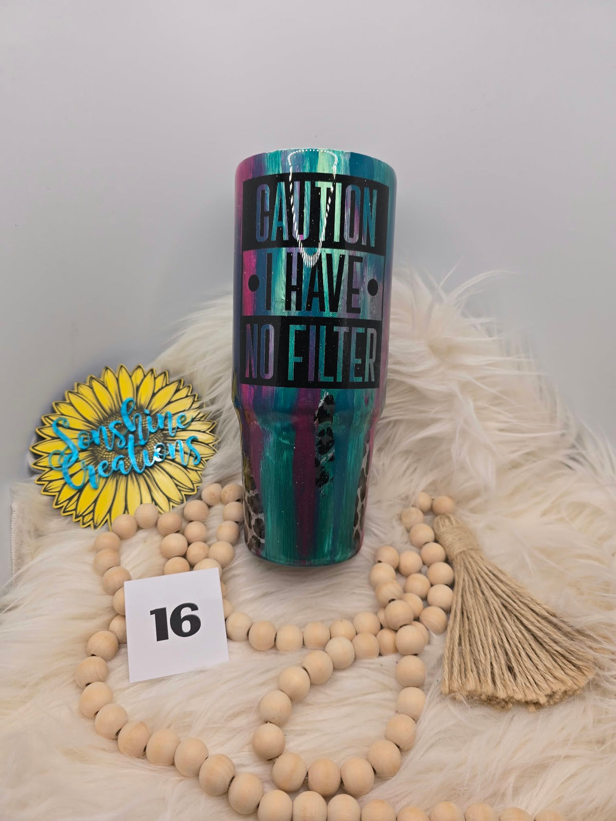 #16 - 30oz Clipmate - Handpainted with Foil - Caution