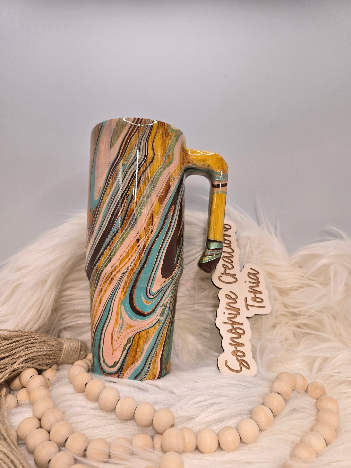30 Grippy- Hydrodip woodgrain cow skull