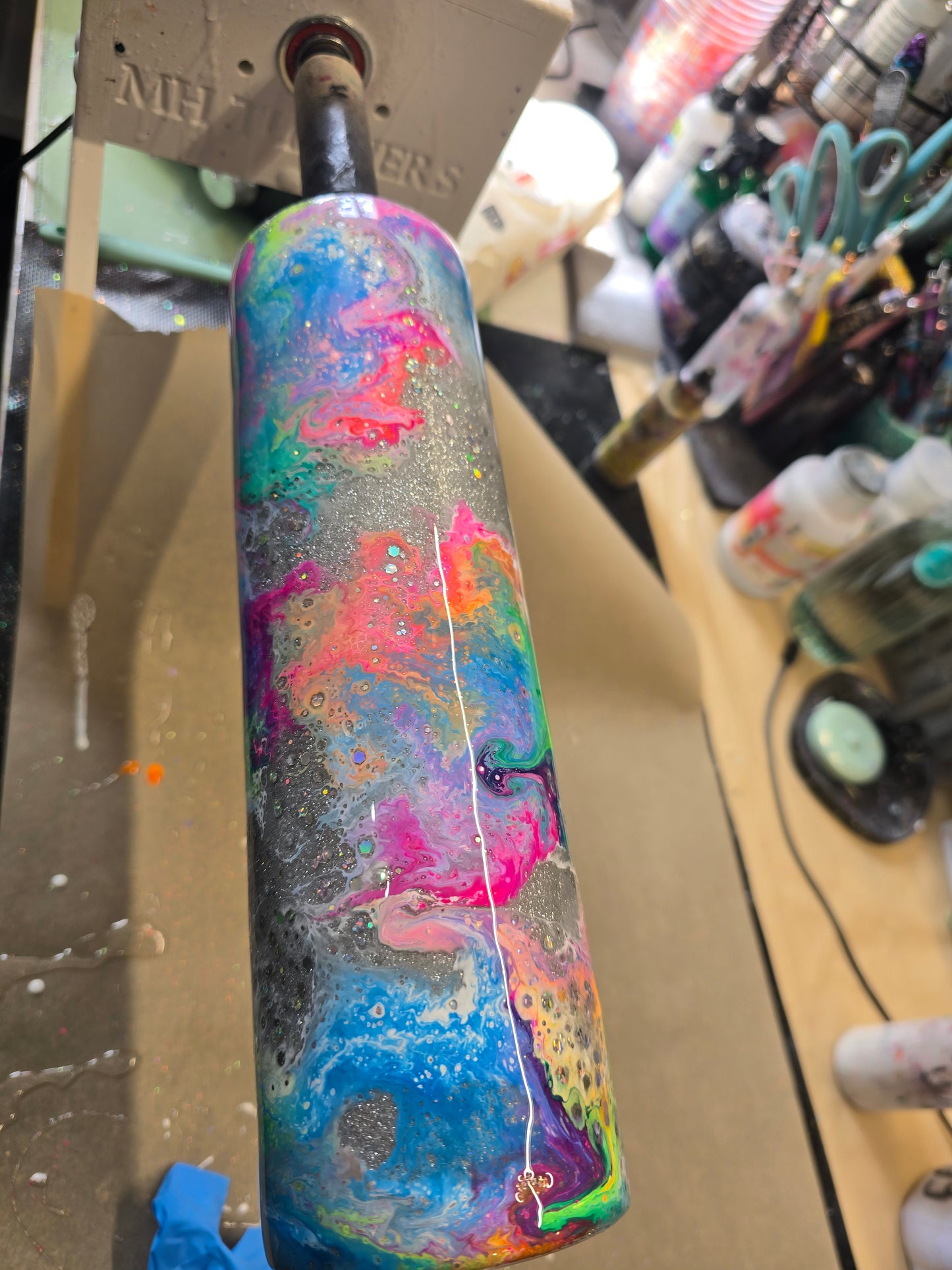 35oz Skinny - Neon ink swirl
