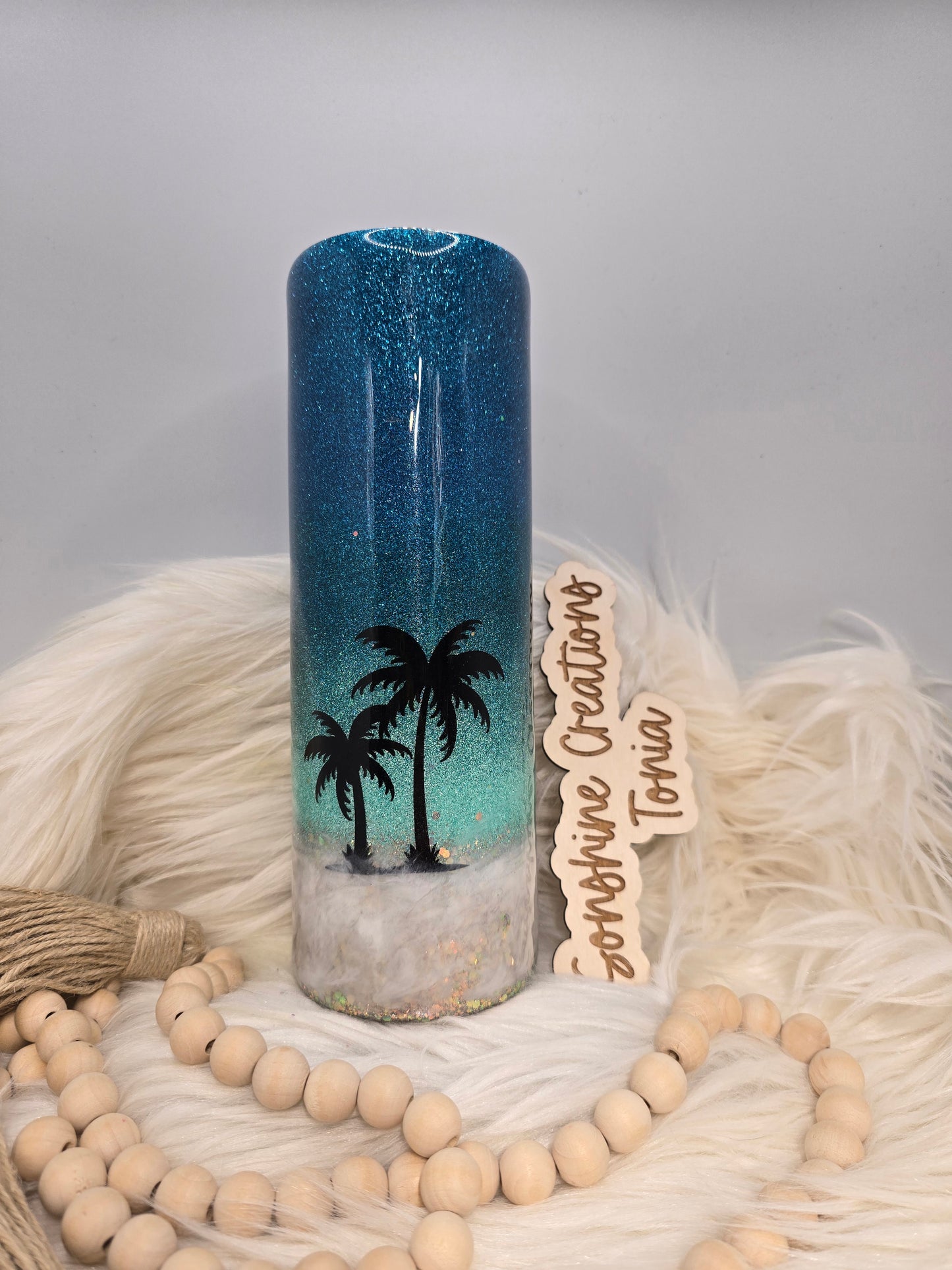 30oz Skinny- ocean "Just Breathe "