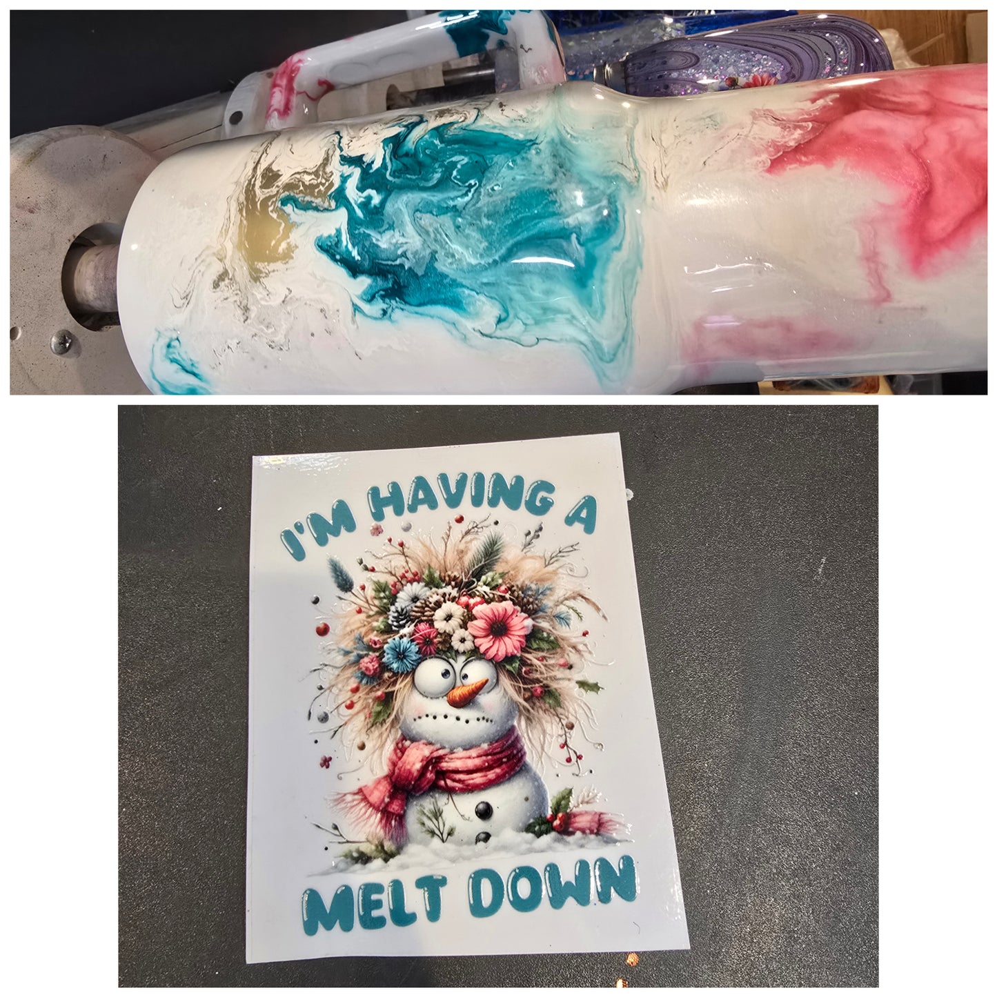 9/18/25 Tonia's Live Creations - 40oz Handle- Pink & Teal Elegance- I'm having a meltdown