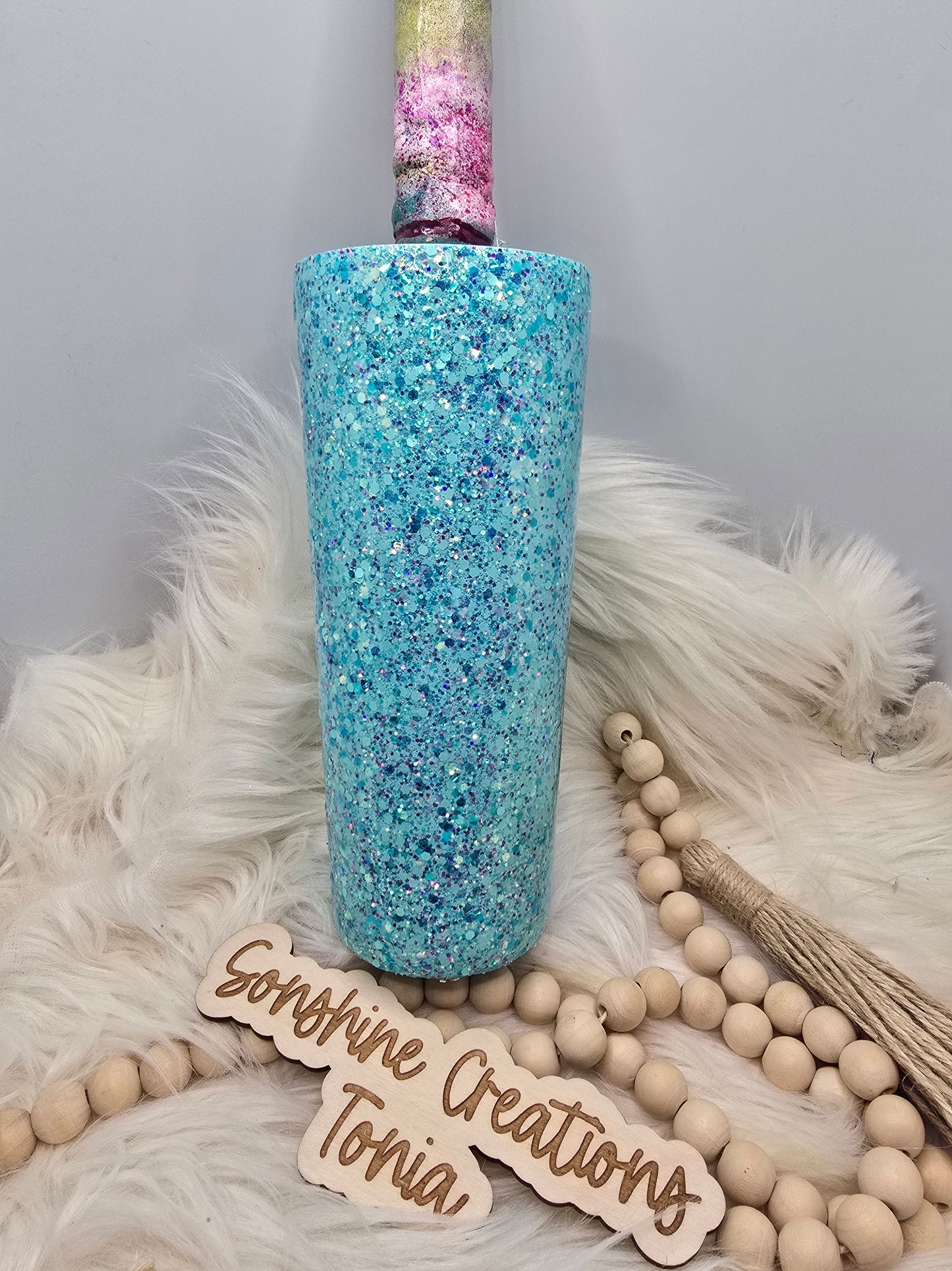 Live Hydrodipping base 2/12/26 10am cst live- 24oz Dual flip/ mint lid- Sassy Cow Glitter- Capri