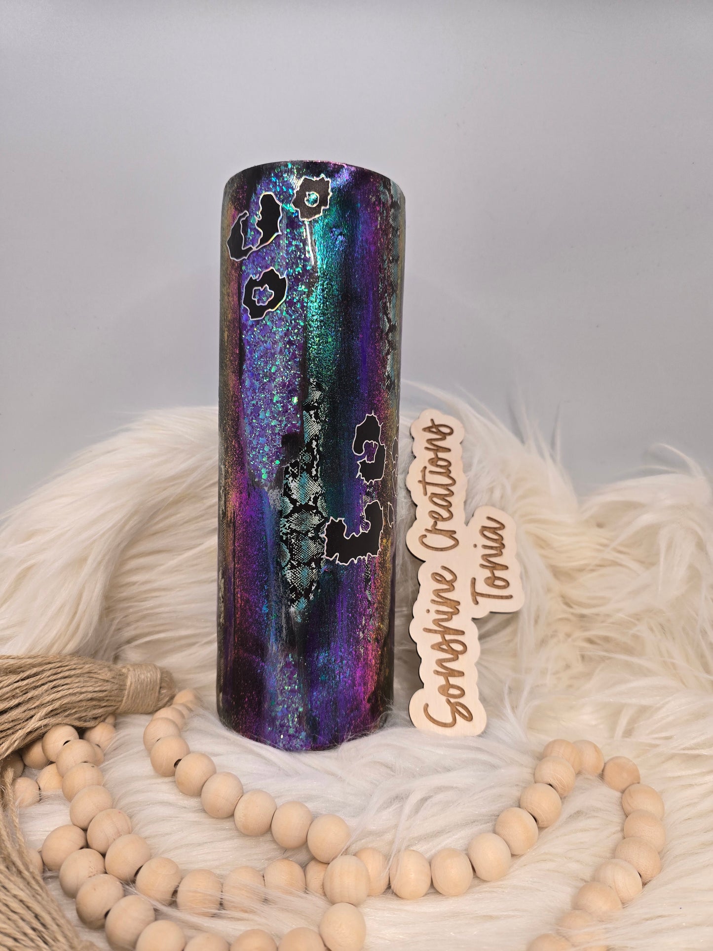 30oz Skinny- Purple/teal Throw down