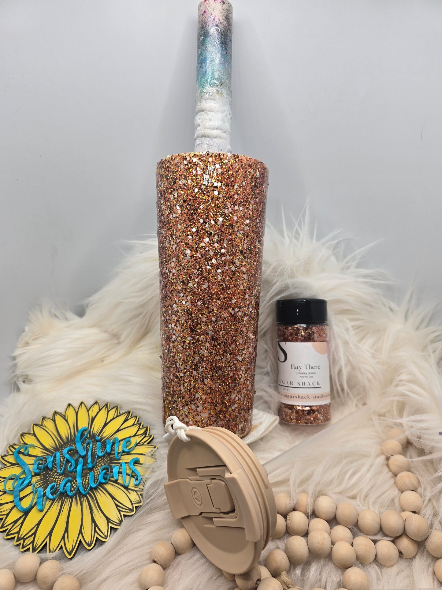 Live Hydrodipping base 8/25/26 7pm cst- 24oz dual flip w/tan lid- Sugar Shack: Hay there