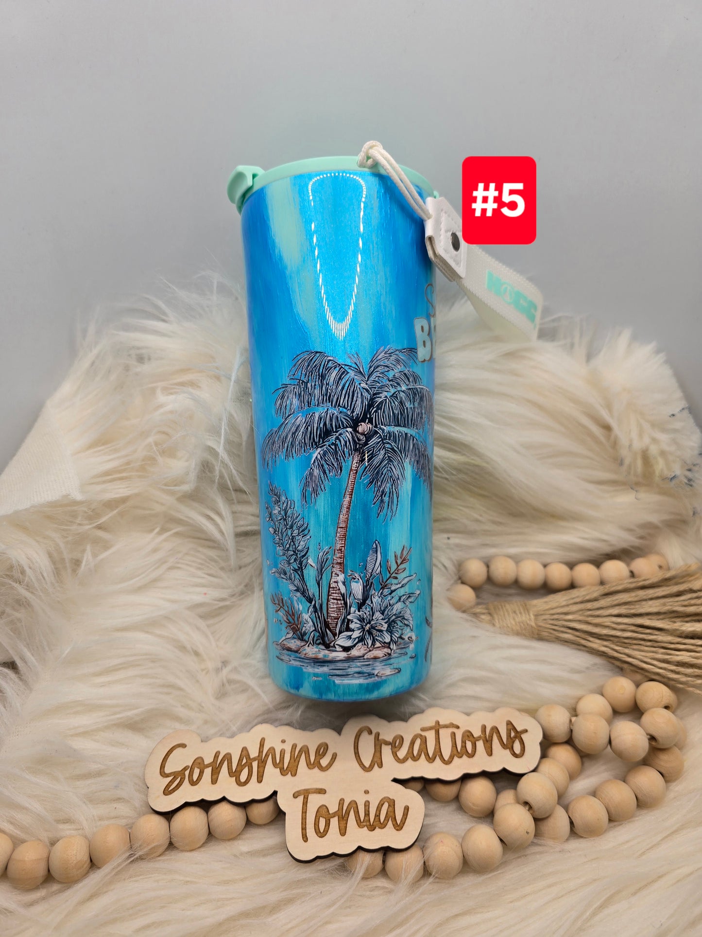 #05 Live Sale 5/03/2026 - 24oz Dual Flip- Blue Brush stroke "Salty Beach"