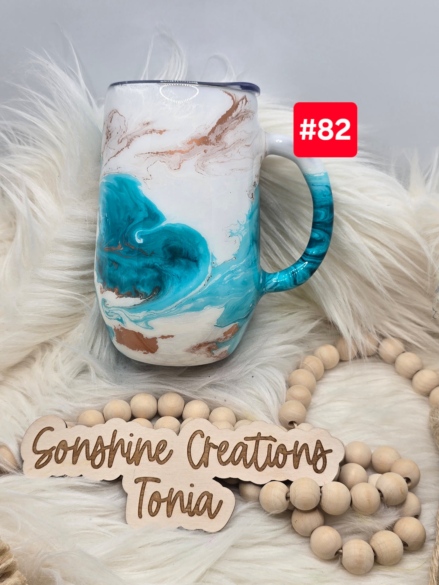 #82 Live Sale 2/01/2026 - 16oz Coffee mug- Teal elegance- Hummingbird
