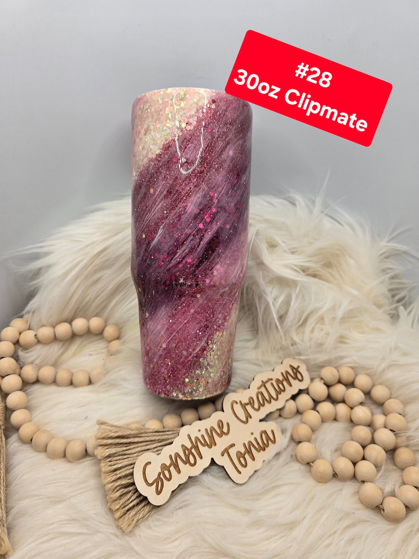 #28 Tonia's Live Creations : 30oz Clipmate- Merlot milkyway **Decal can be added**