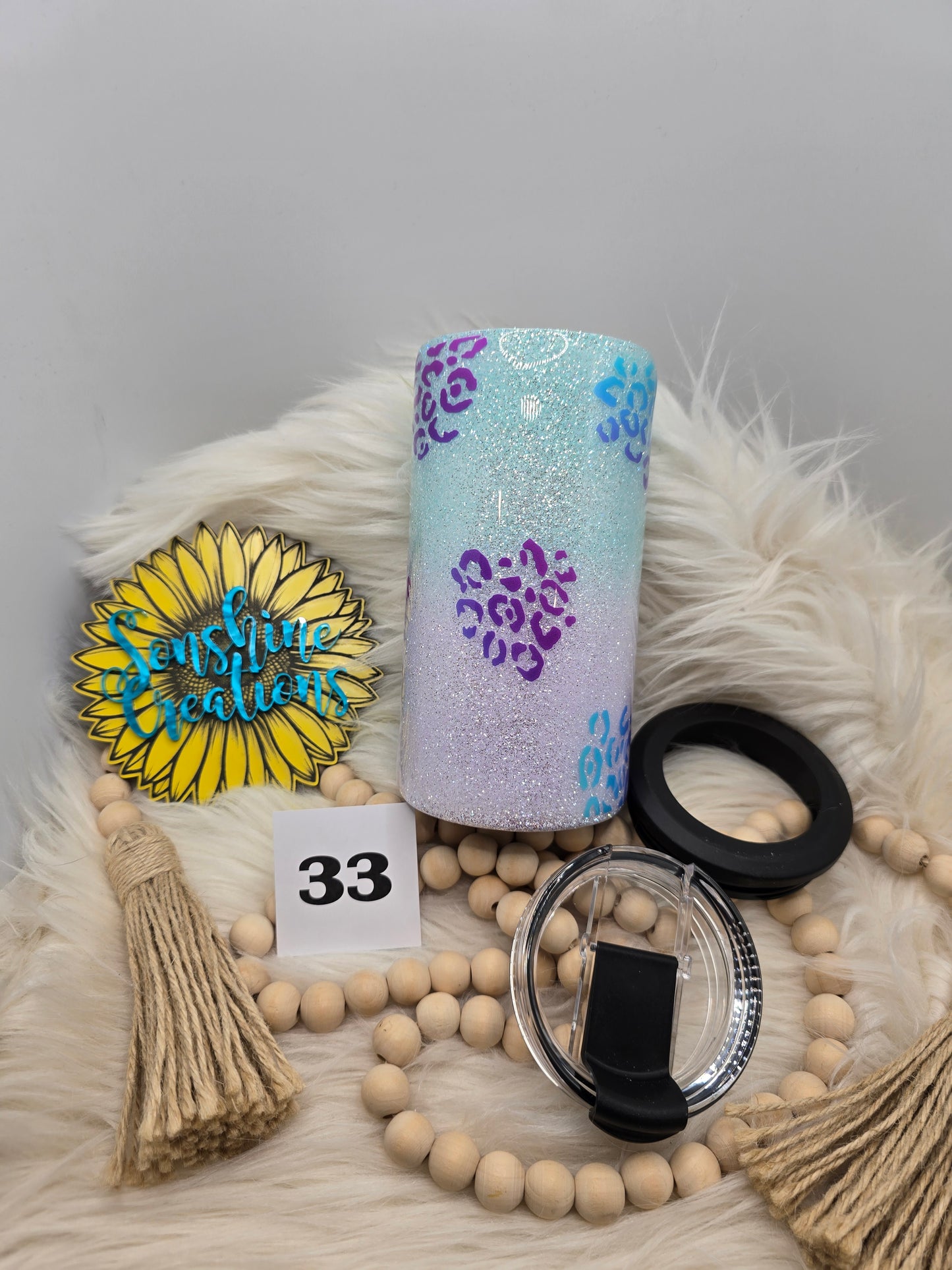 #33- 4 in 1 can cooler- Ombre salty leopard