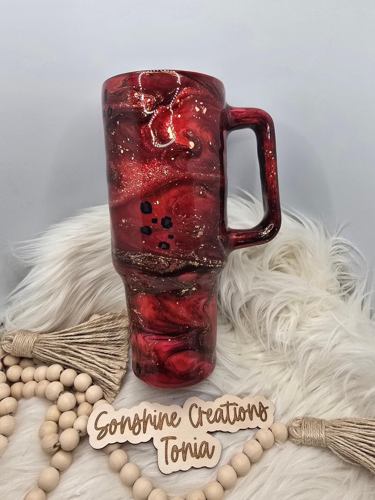 10/03/25 Tonia's Live Creations - 40oz Handle - Red Ink Floral