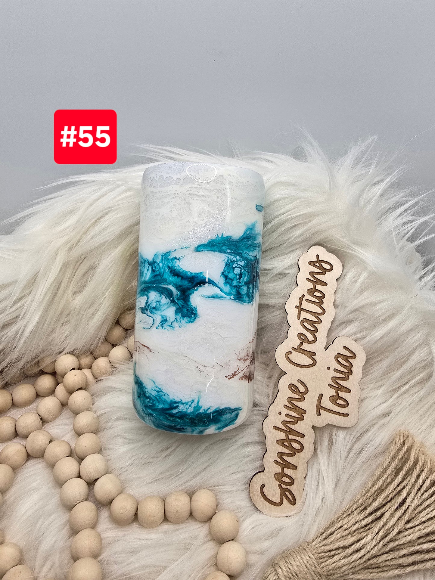 LIVE SALE 5/042025 - #55- 12oz Slim Can coozie duo: Teal Elegance