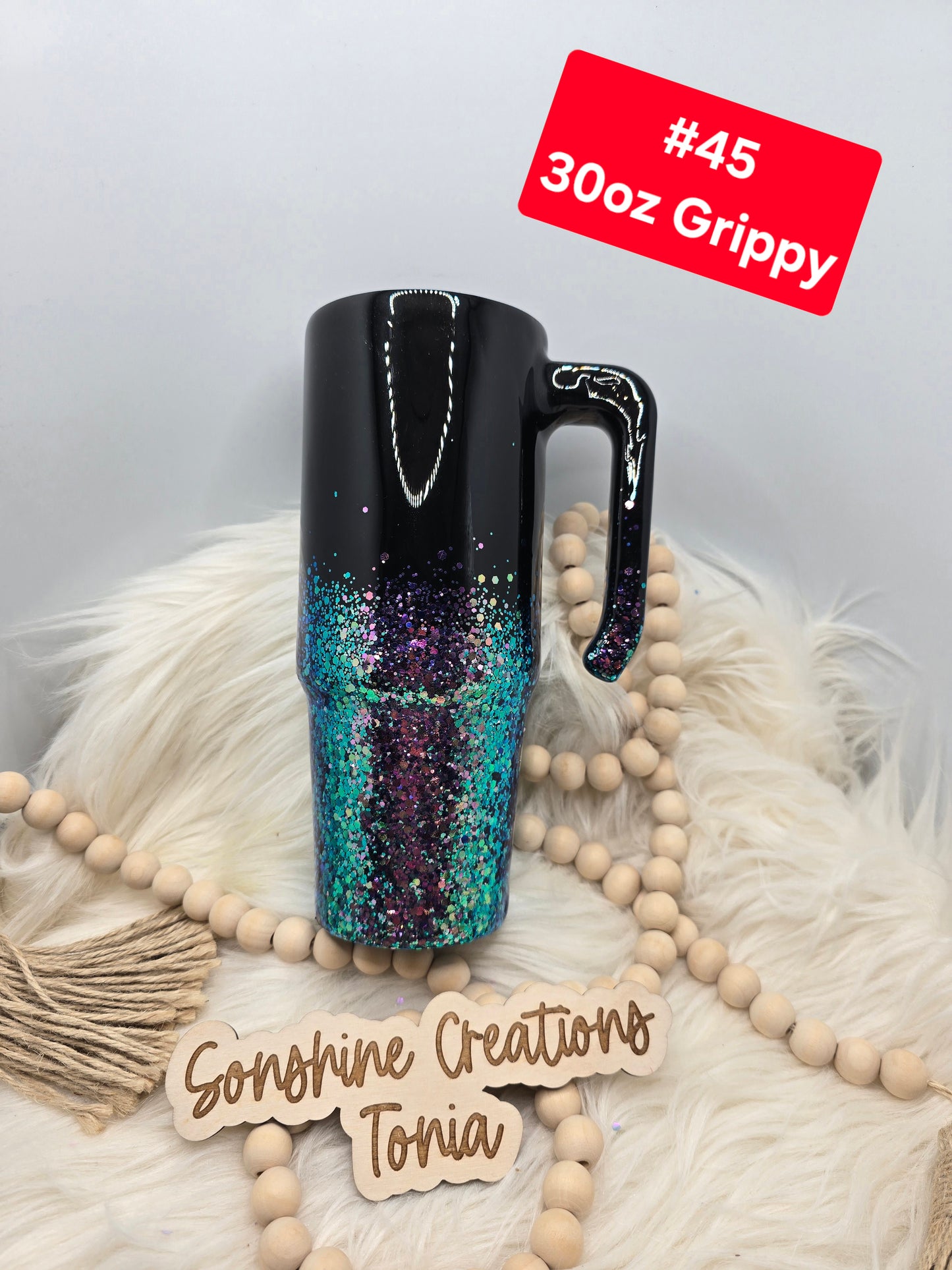 #45 Tonia's Live Creations : 30oz Grippy- Ombre "Just Breathe"