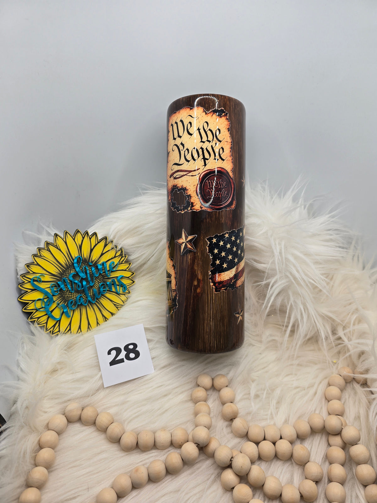 #28 - 30oz Skinny Duo - Woodgrain with We The People