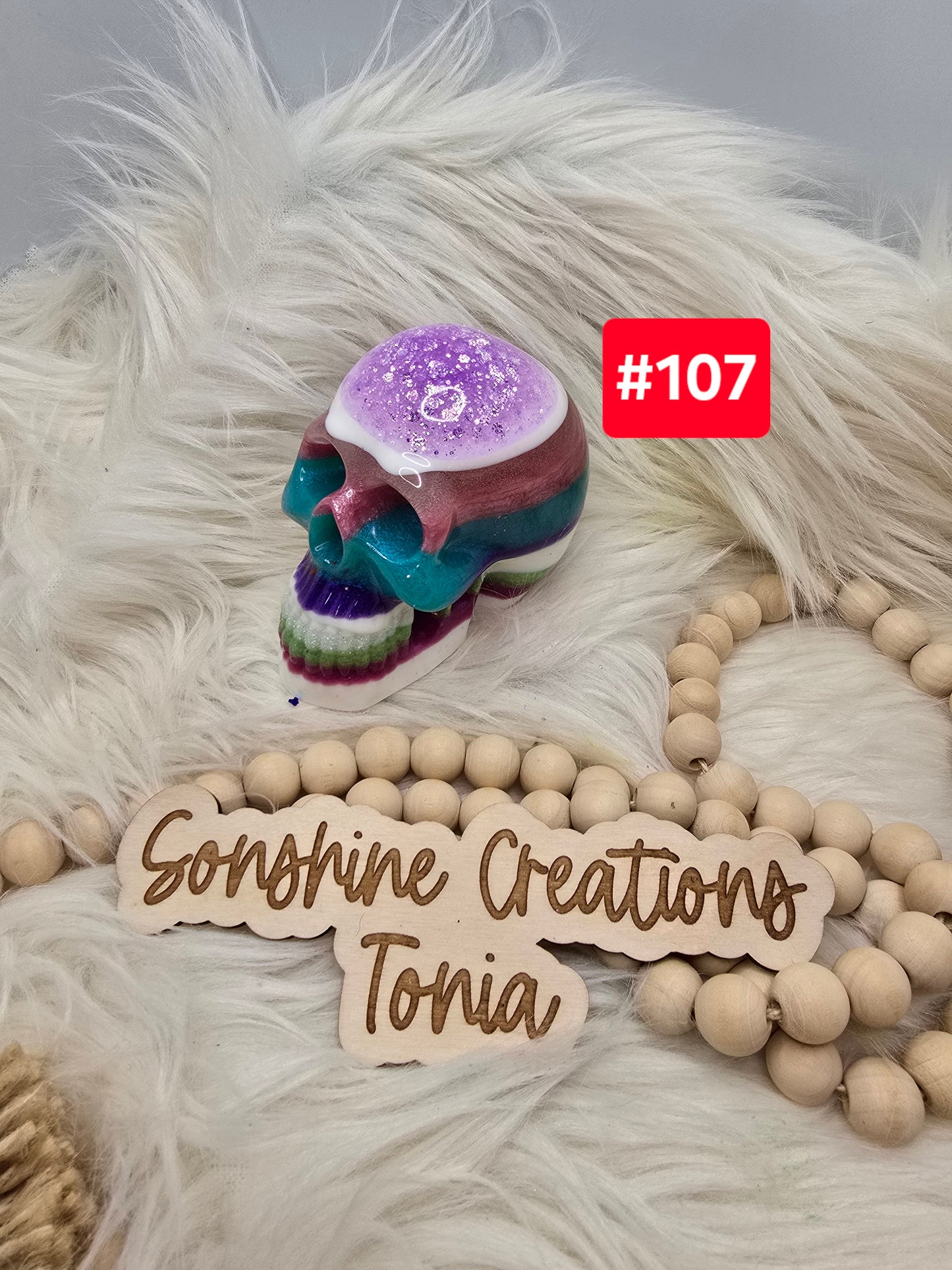 #107 Live Sale 2/01/2026 -Purple, teal, pink, green skull