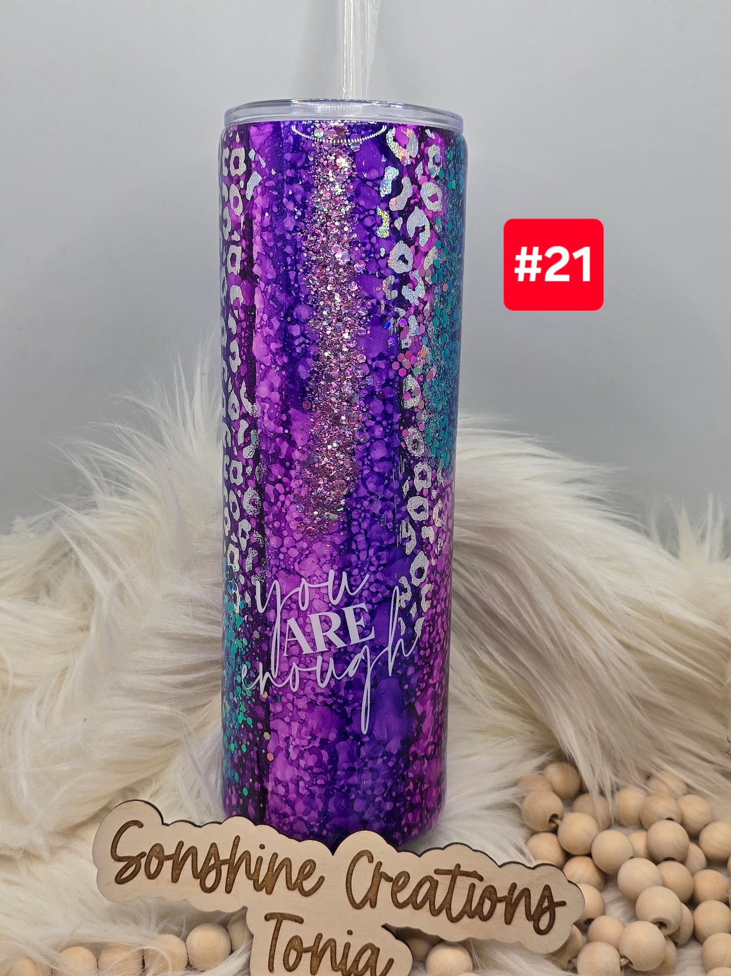 #21 Live Sale 2/01/2026 - 30oz Skinny- Purple rustic raindrop- You are enough
