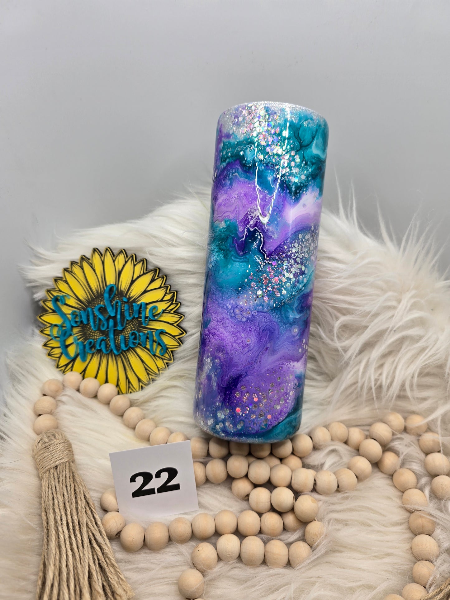 #22 - 20oz Skinny- Lion temp tattoo ink swirl