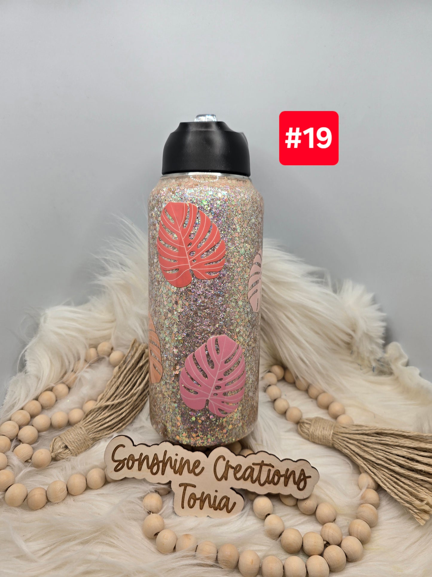 #19 Live Sale 3/15/2026 - 32oz Hydro duo- Sebastian Glittter- Monstera leaves