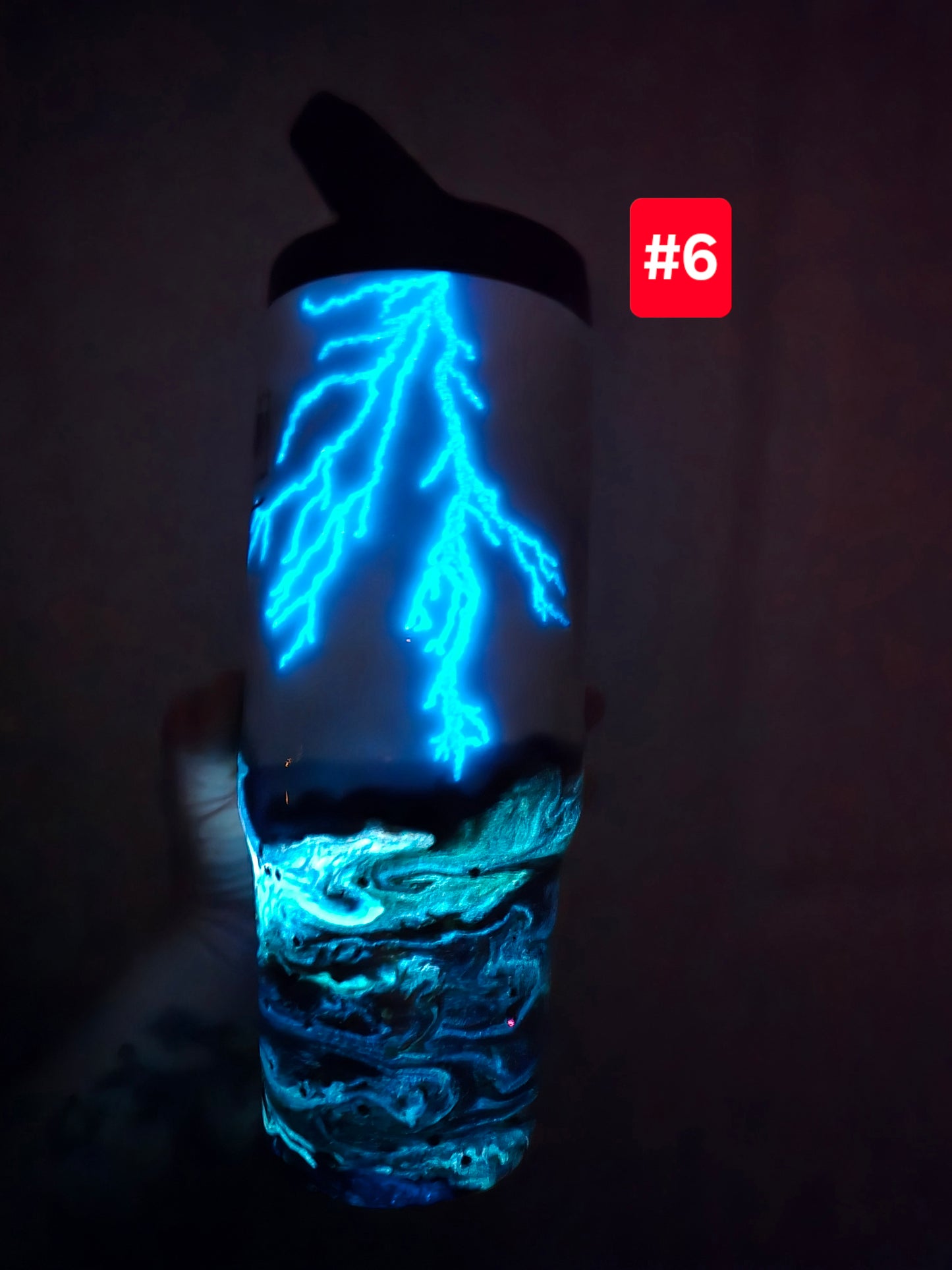 #6 Live Sale 3/15/2026 - 30oz Clipmate- Glow ocean storm- "Stronger than the storm"