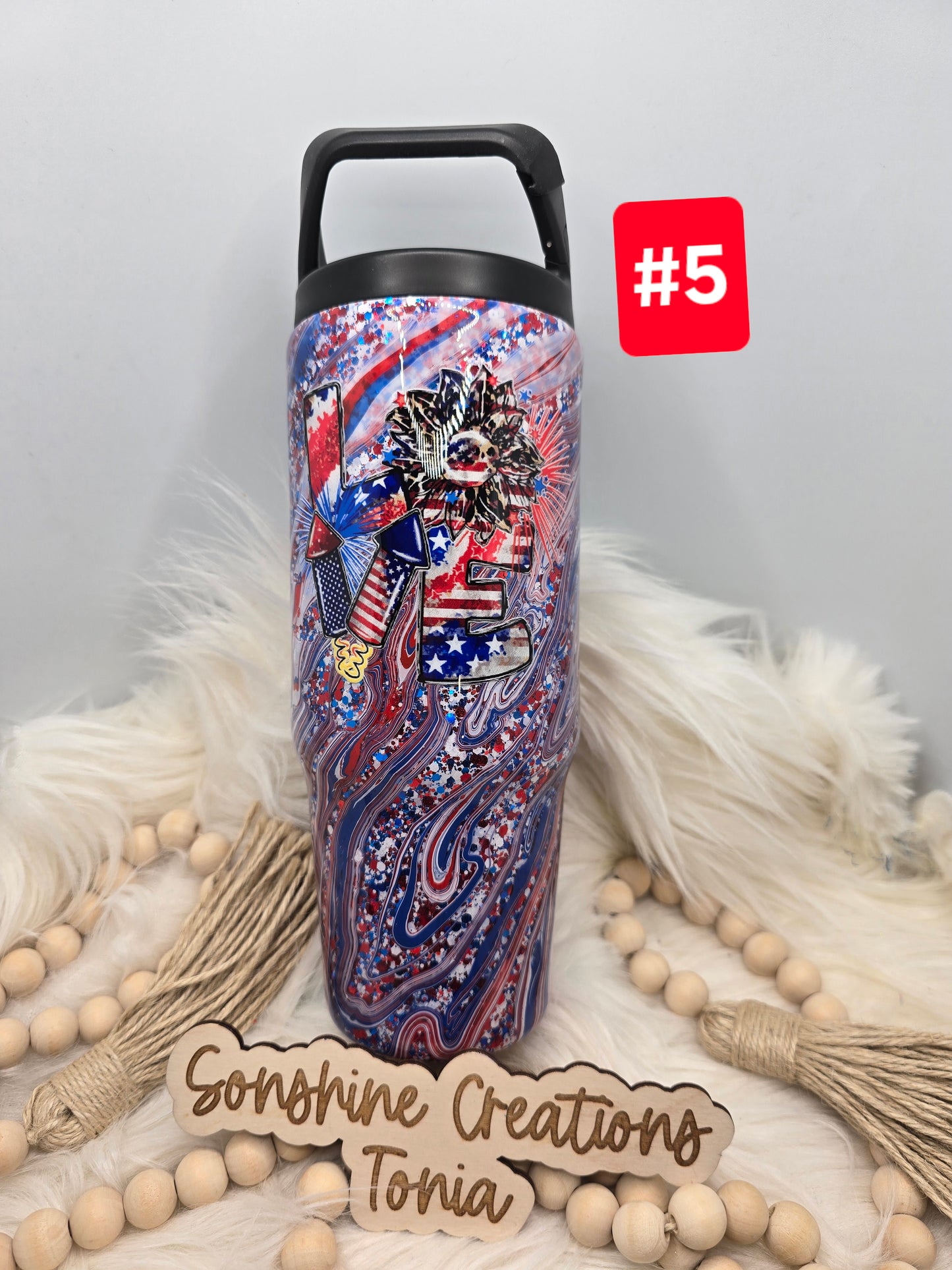 #5 Live Sale 3/15/2026 - 30oz Clipmate- Red, white, Blue Hydrodip- LOVE