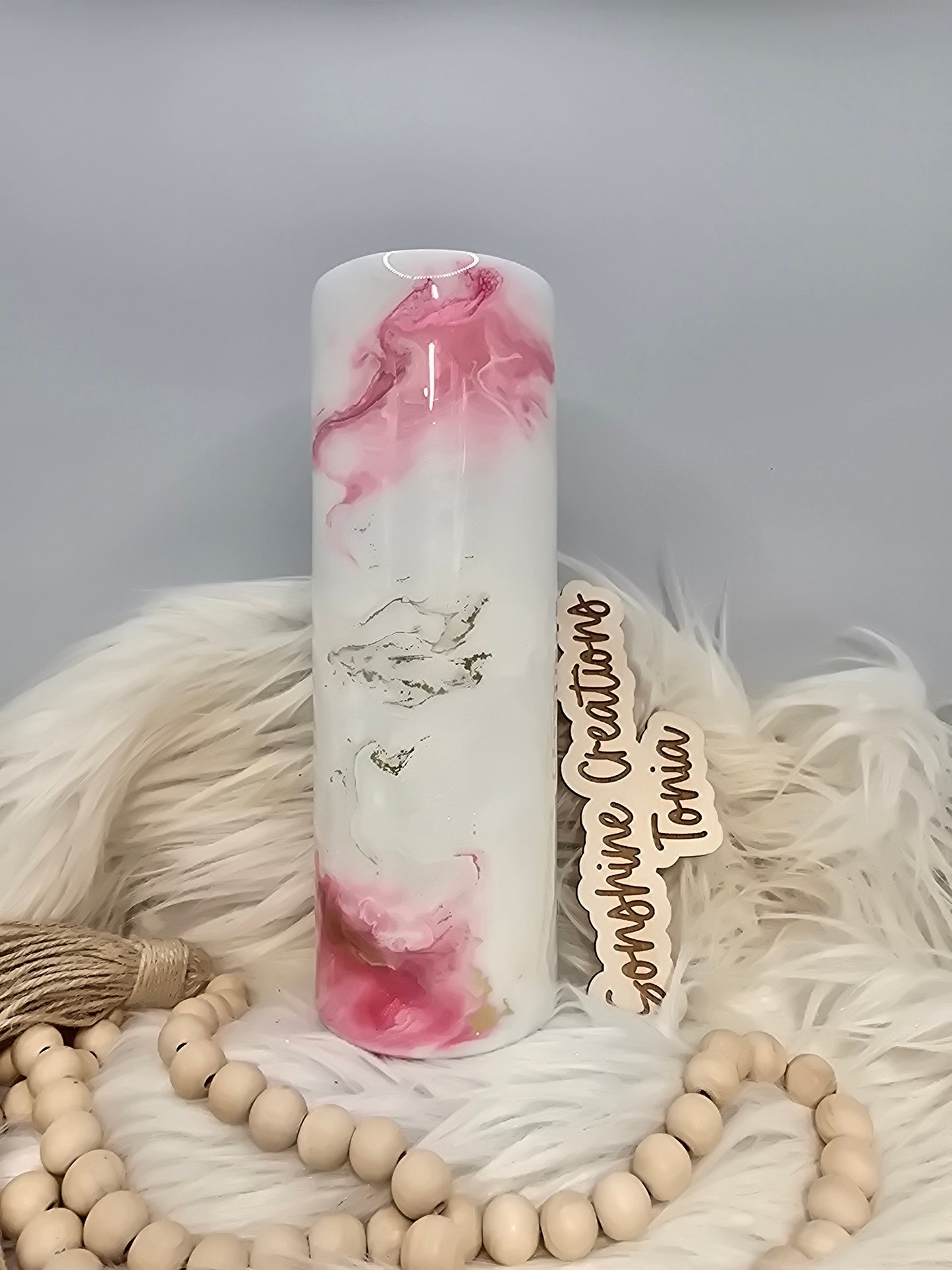 30oz Skinny-Pink elegance bird