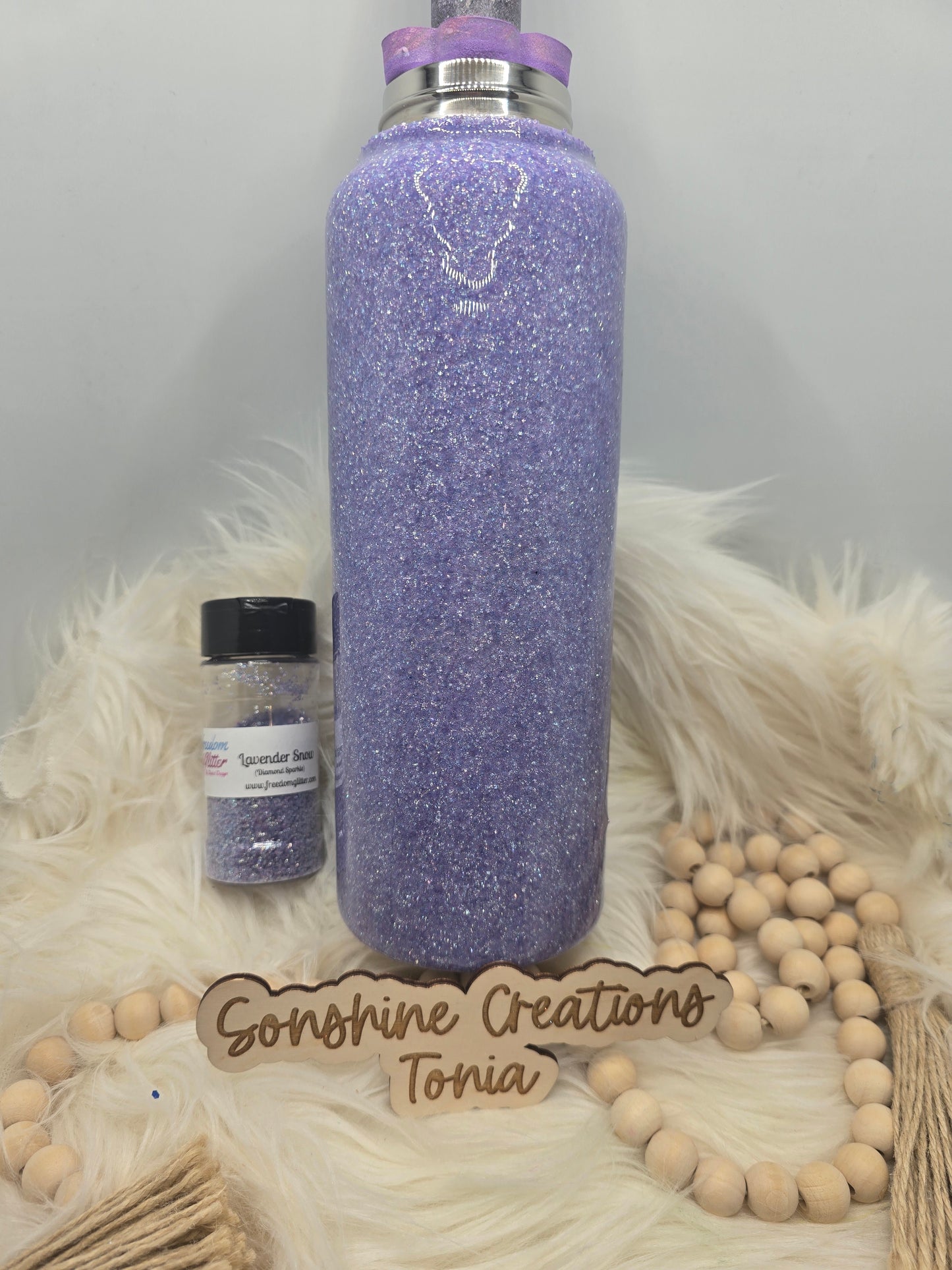 Live Hydrodipping base 1/16/2026 10am cst live- 40oz Hydro Duo- Freedom Glitter: Lavender Snow