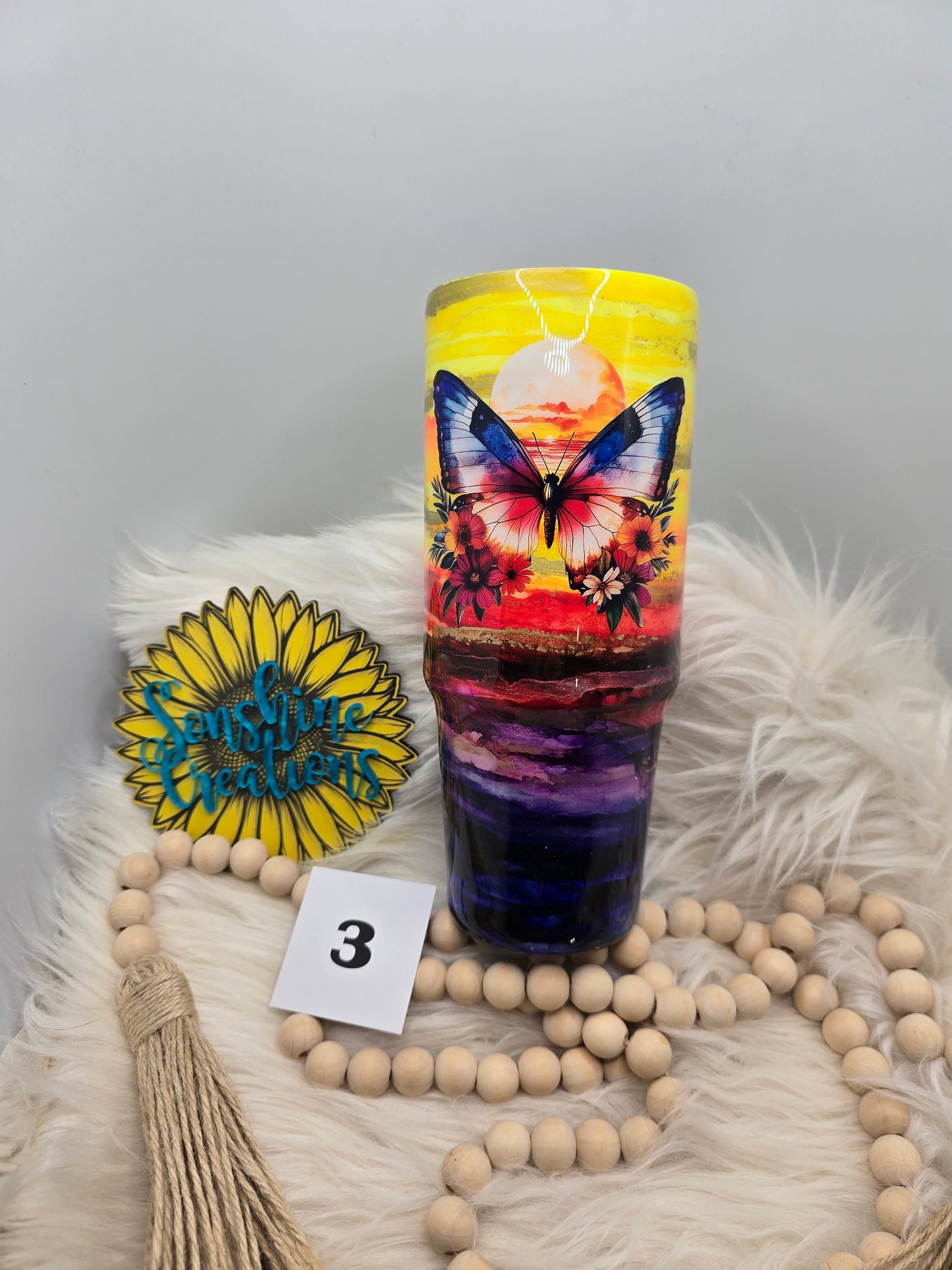 #3- 30oz Clipmate- Butterfly Sunset London fog