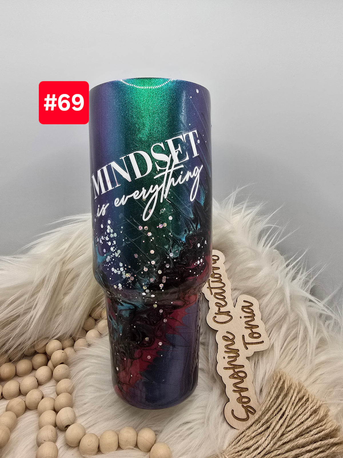 LIVE SALE 5/042025 - #69- 40oz Handle: Boujee "Mindset is everything"