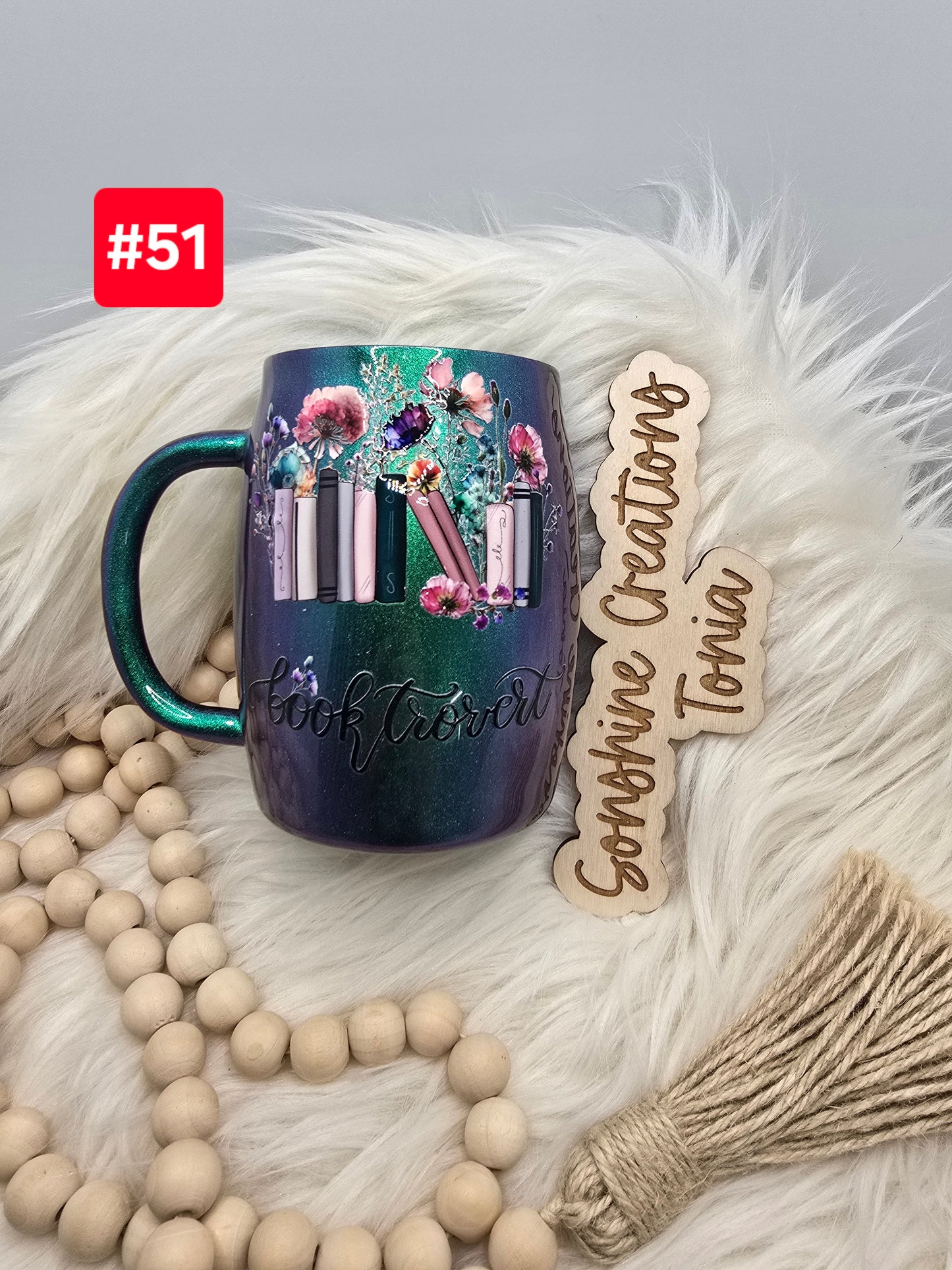 LIVE SALE 5/042025 - #51- 14oz Coffee mug: Book Trovert