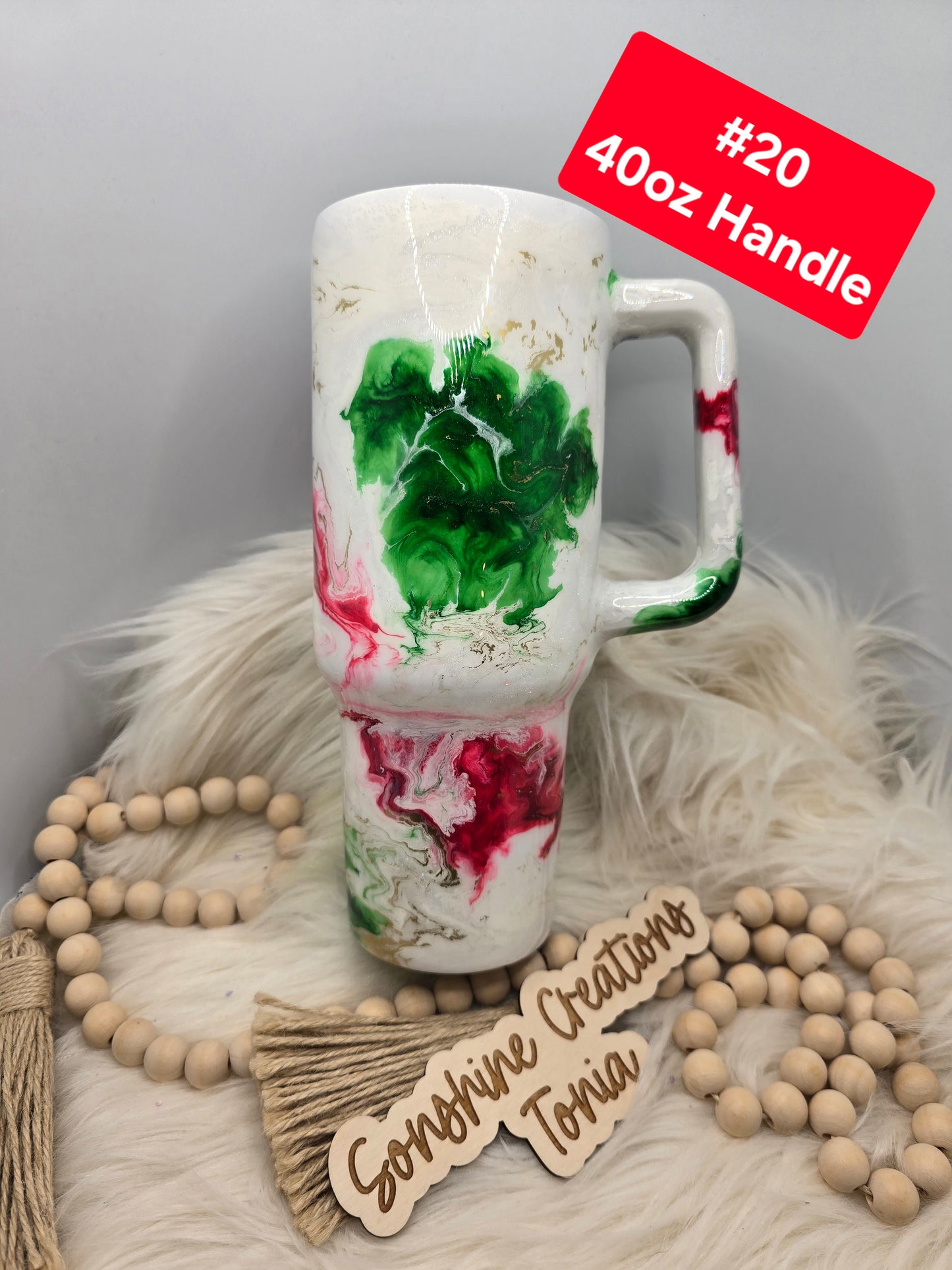 #20 Tonia's Live Creations - 40oz Handle- Balls deep into Christmas