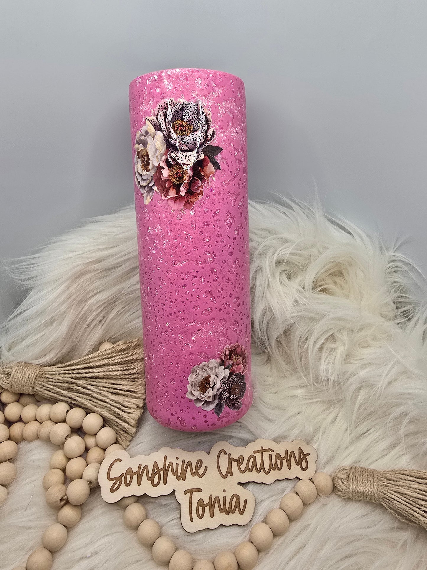 10/03/25 Tonia's Live Creations - 30oz Duo - Pink Floral Power wash Quote