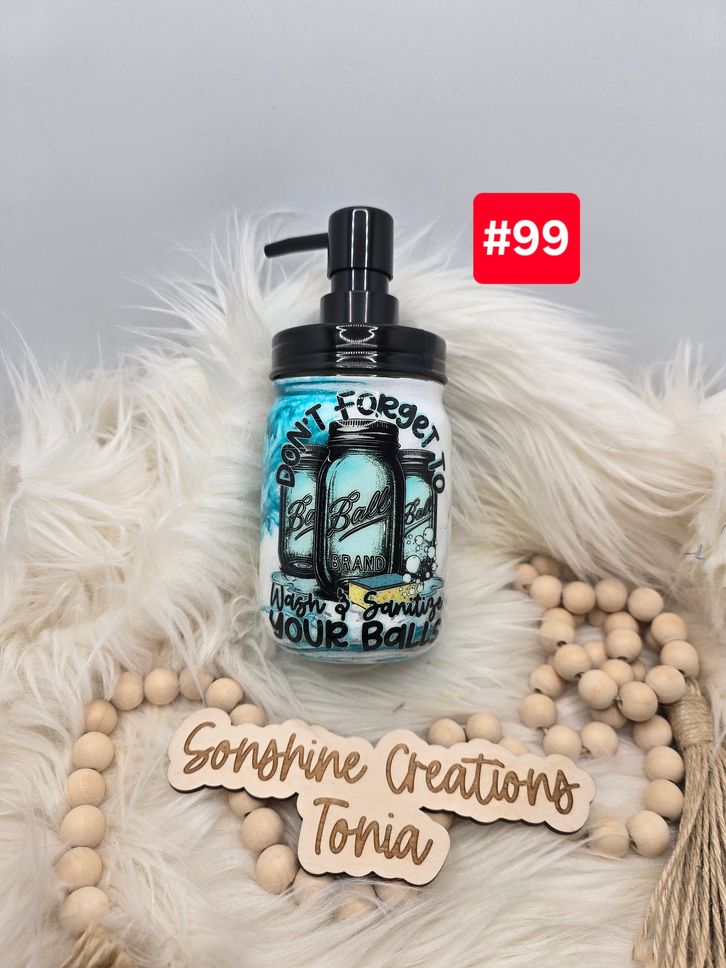 #99-Live Sale 12/07/2025 - 16oz soap dispenser- Teal elegance- Don't forget to wash and sanitize your balls