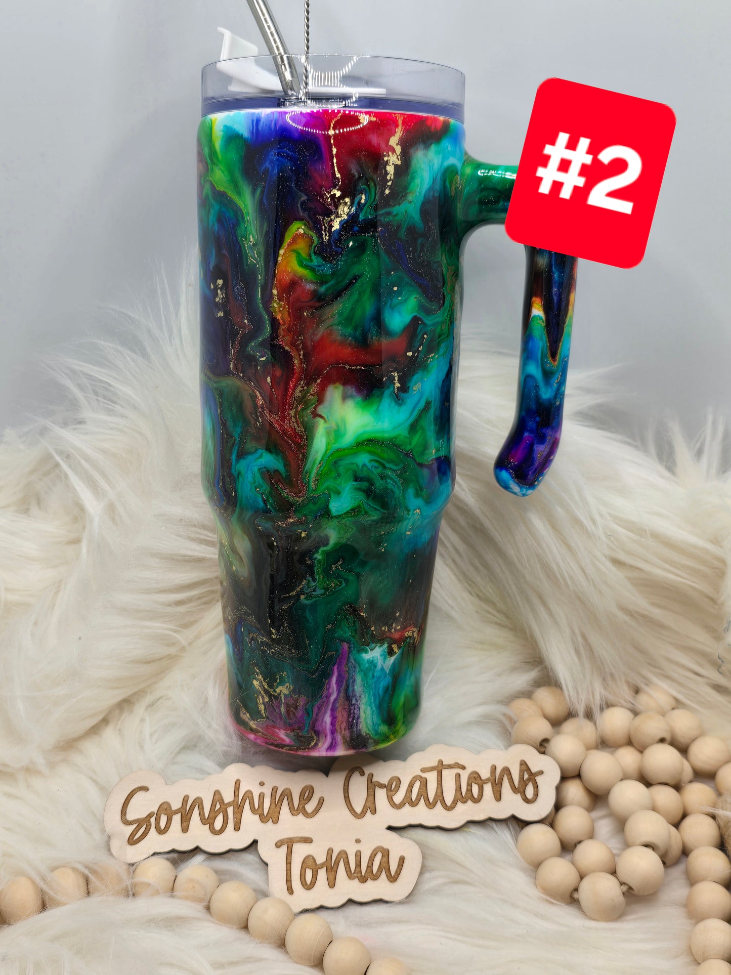 #2 Live Sale 2/01/2026 - 30oz Grippy- Rainbow ink swirl