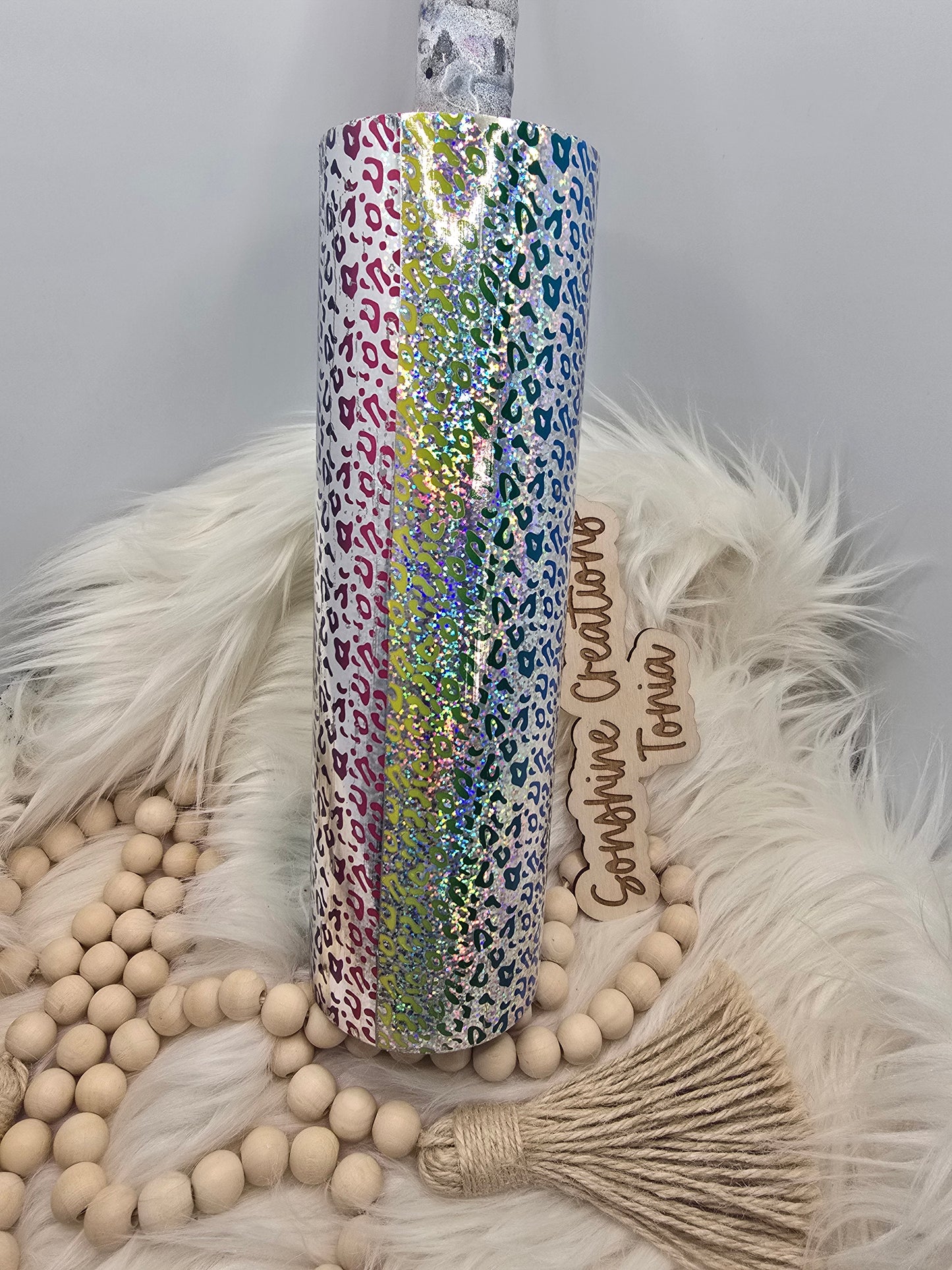 LIVE HYDRO DIP BASE 06/16/2025- 35oz Duo- Holographic Rainbow Leopard foil