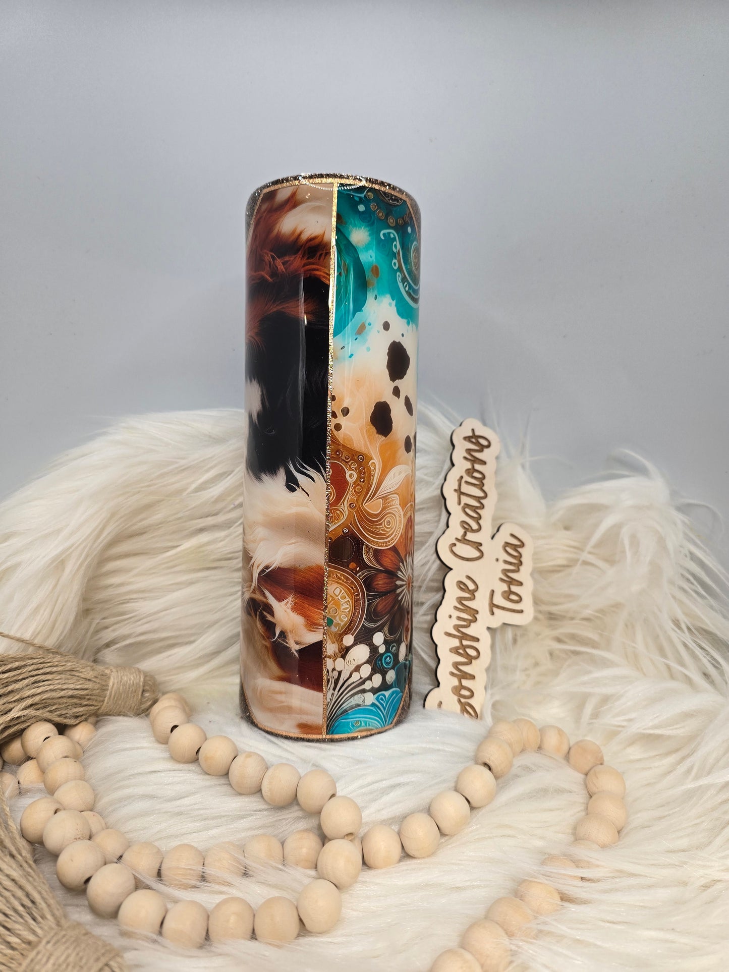 30oz Skinny- Vinyl ombre skull