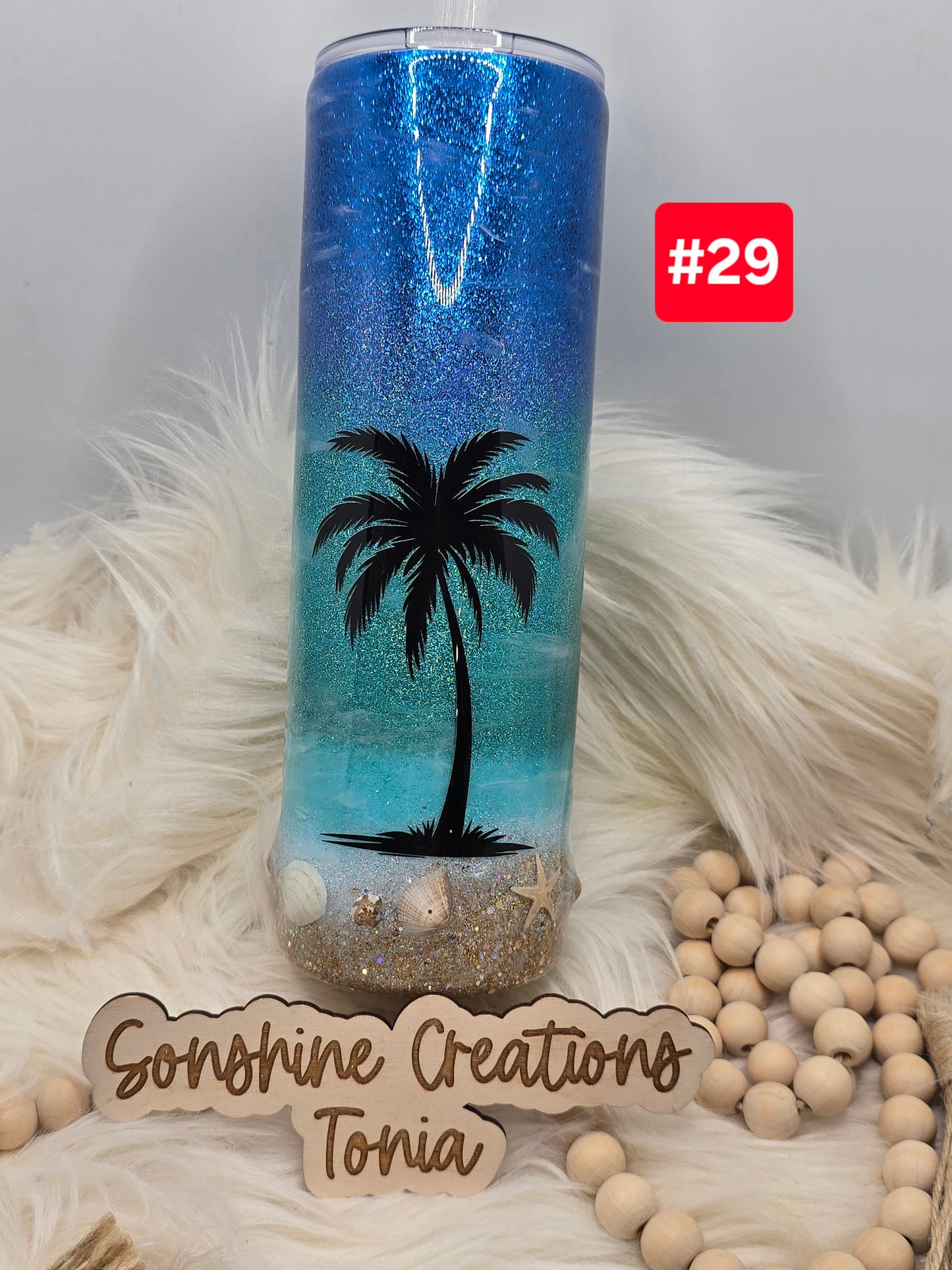 #29 Live Sale 2/01/2026 - 30oz Skinny- Beach w/ seashells- The only B.S. I need Beach & Sunshine