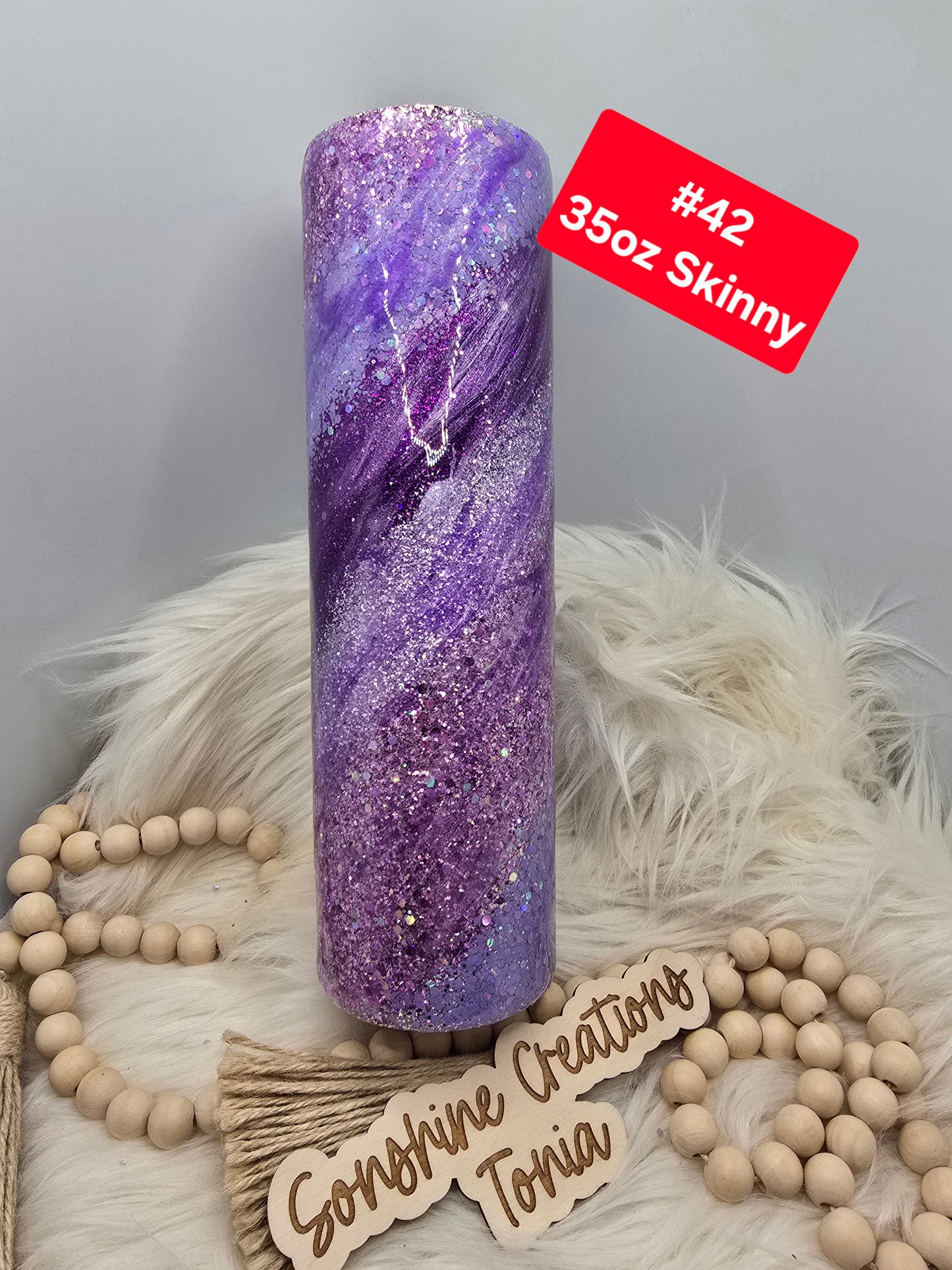 #42 Tonia's Live Creations : 35oz Skinny- Purple milyway **Decal can be added**