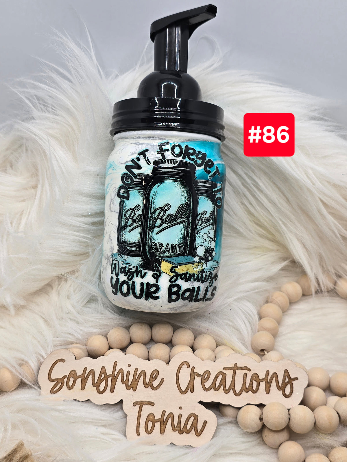#86 Live Sale 2/01/2026 - 16oz Glass soap dispenser- Teal elegance- Don't forget to wash and sanitize your balls