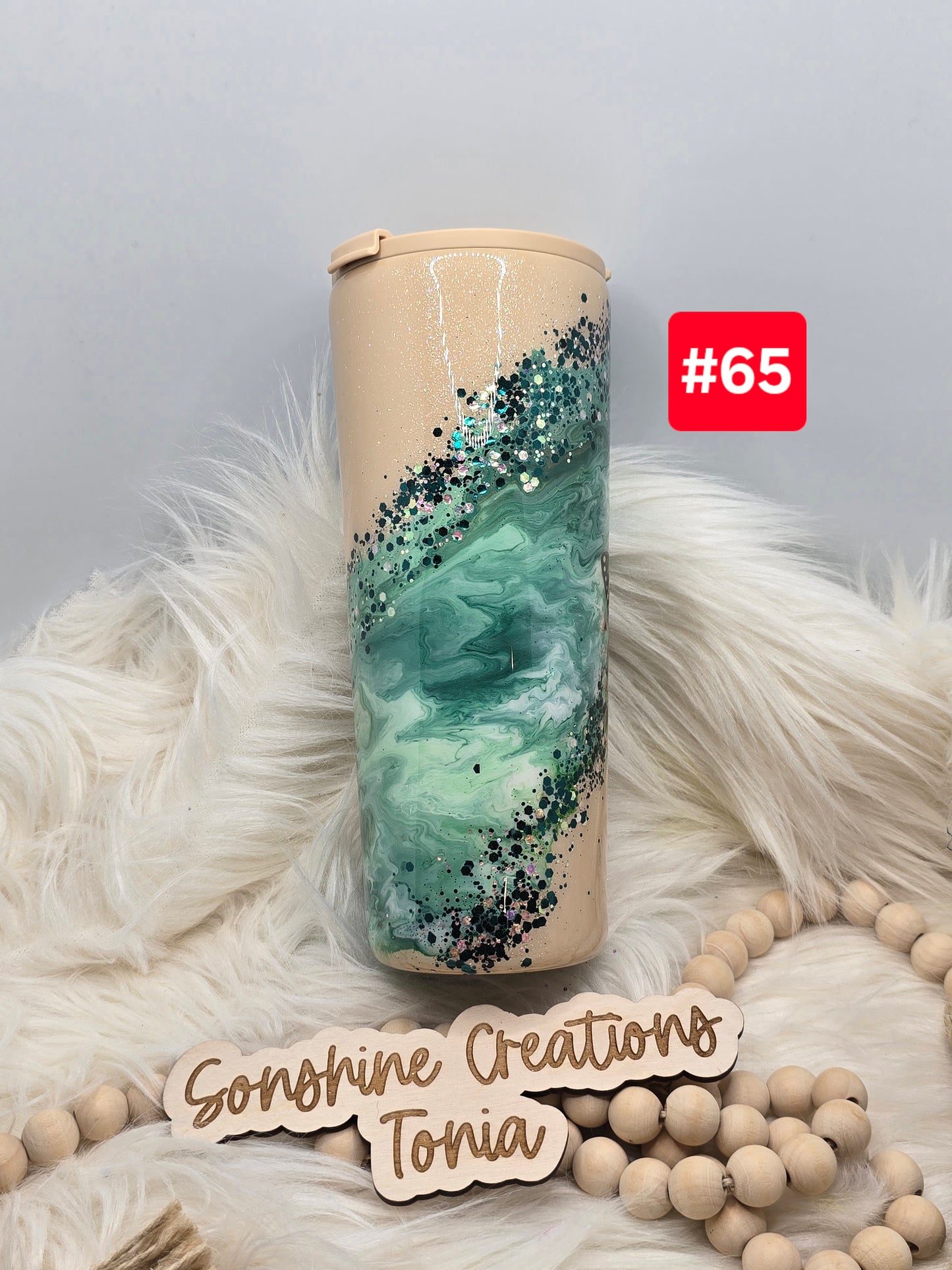 #65 Live Sale 2/01/2026 - 24oz Dual Flip- Green ink swirl- Green Butterfly