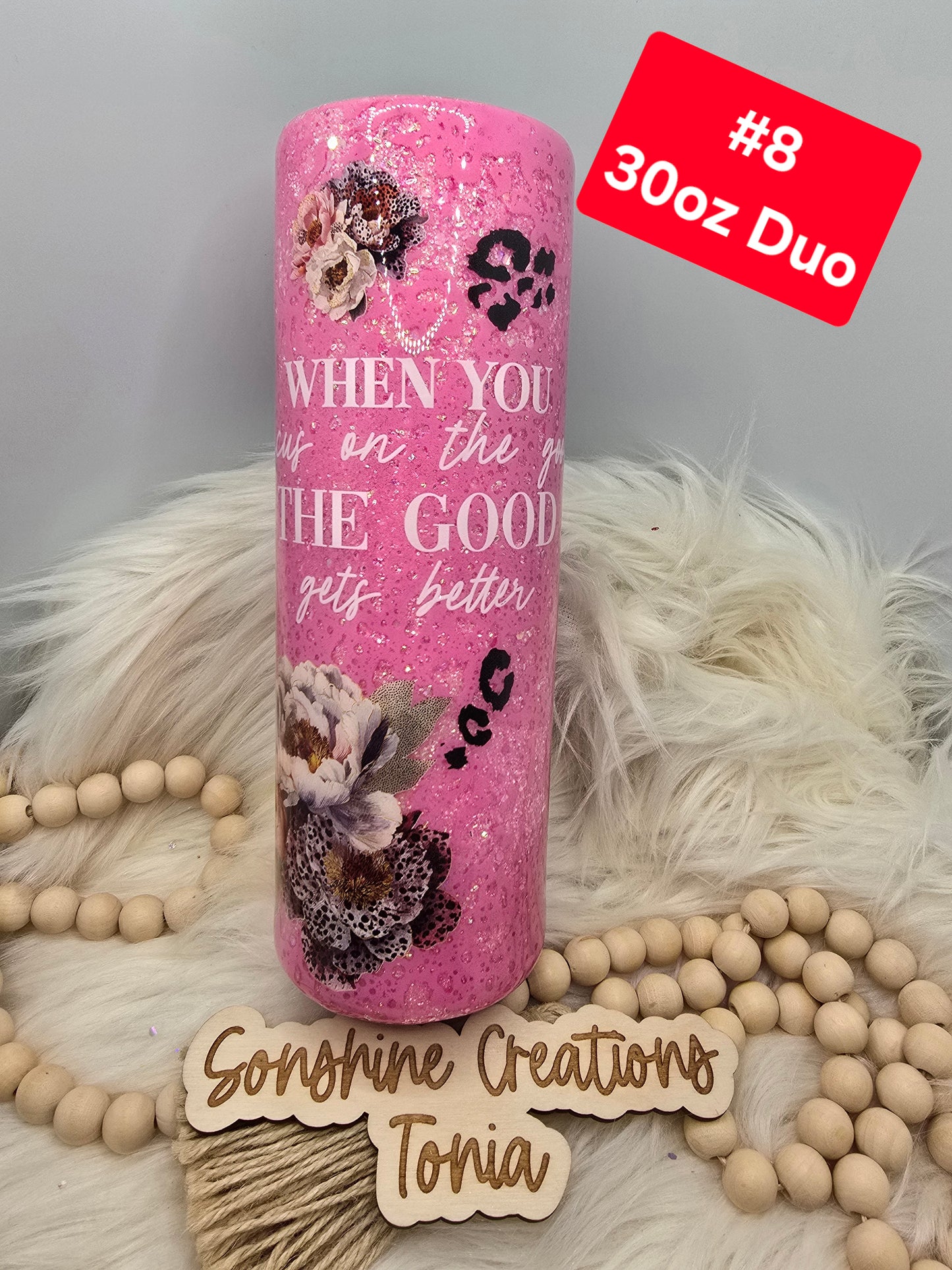 #8 Tonia's Live Creations - 30oz Duo- Pink on pink powerwash