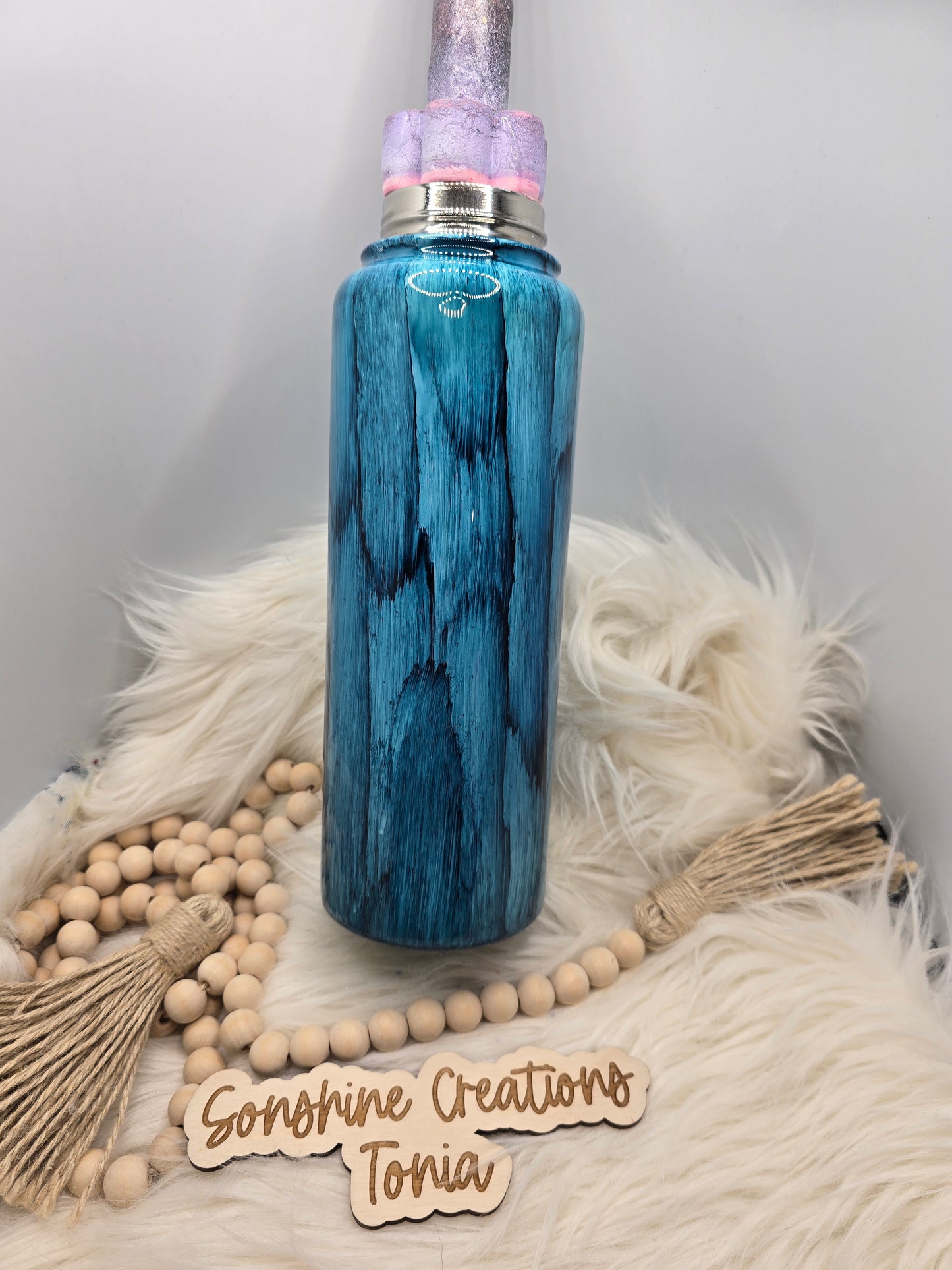 LIVE HYDRO DIP BASE 08/09/2025- 40oz Hydro Sport- Monsoon woodgrain