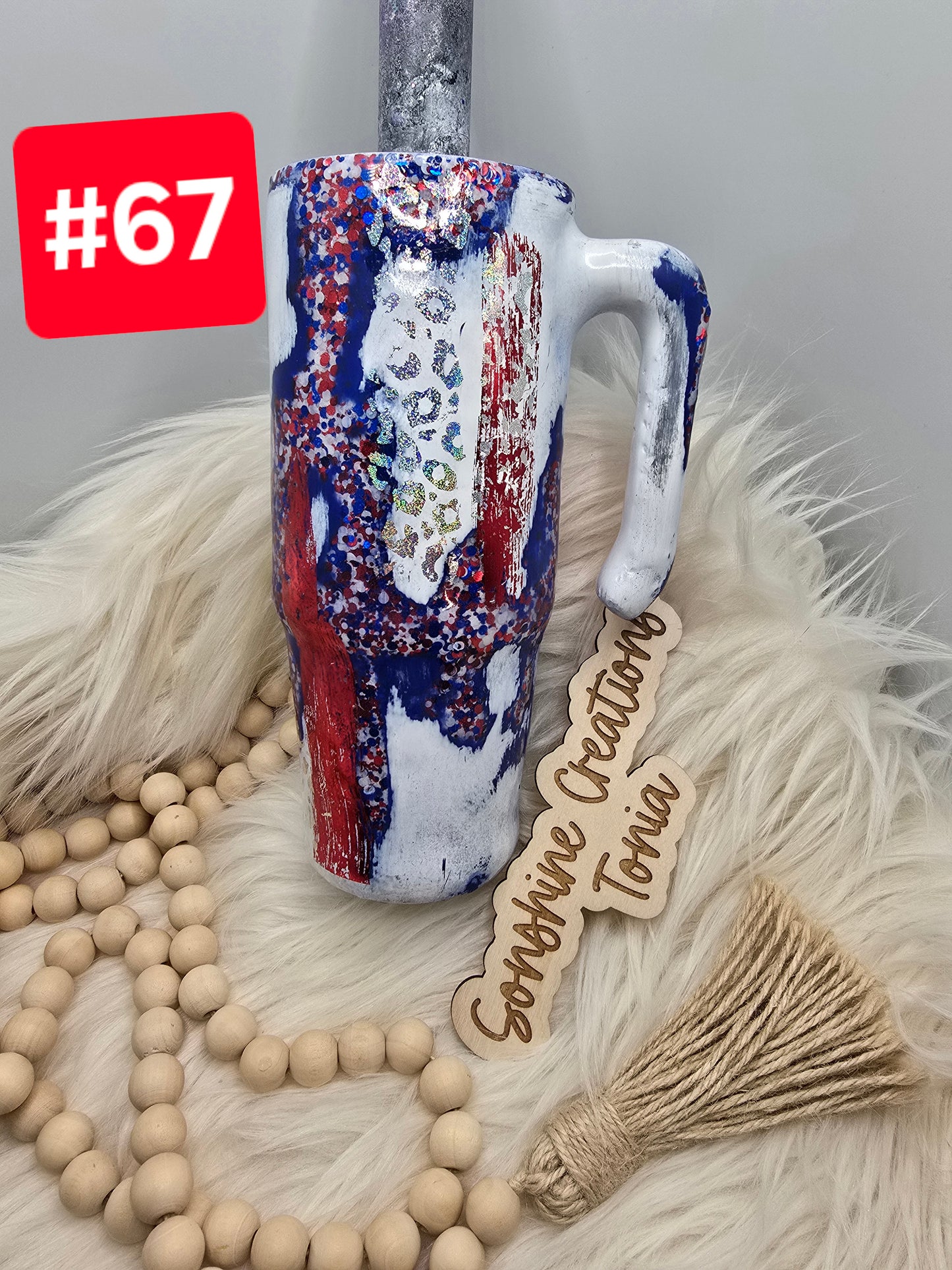 LIVE SALE 5/042025 - #67- 30oz Grippy: All American Mama distressed