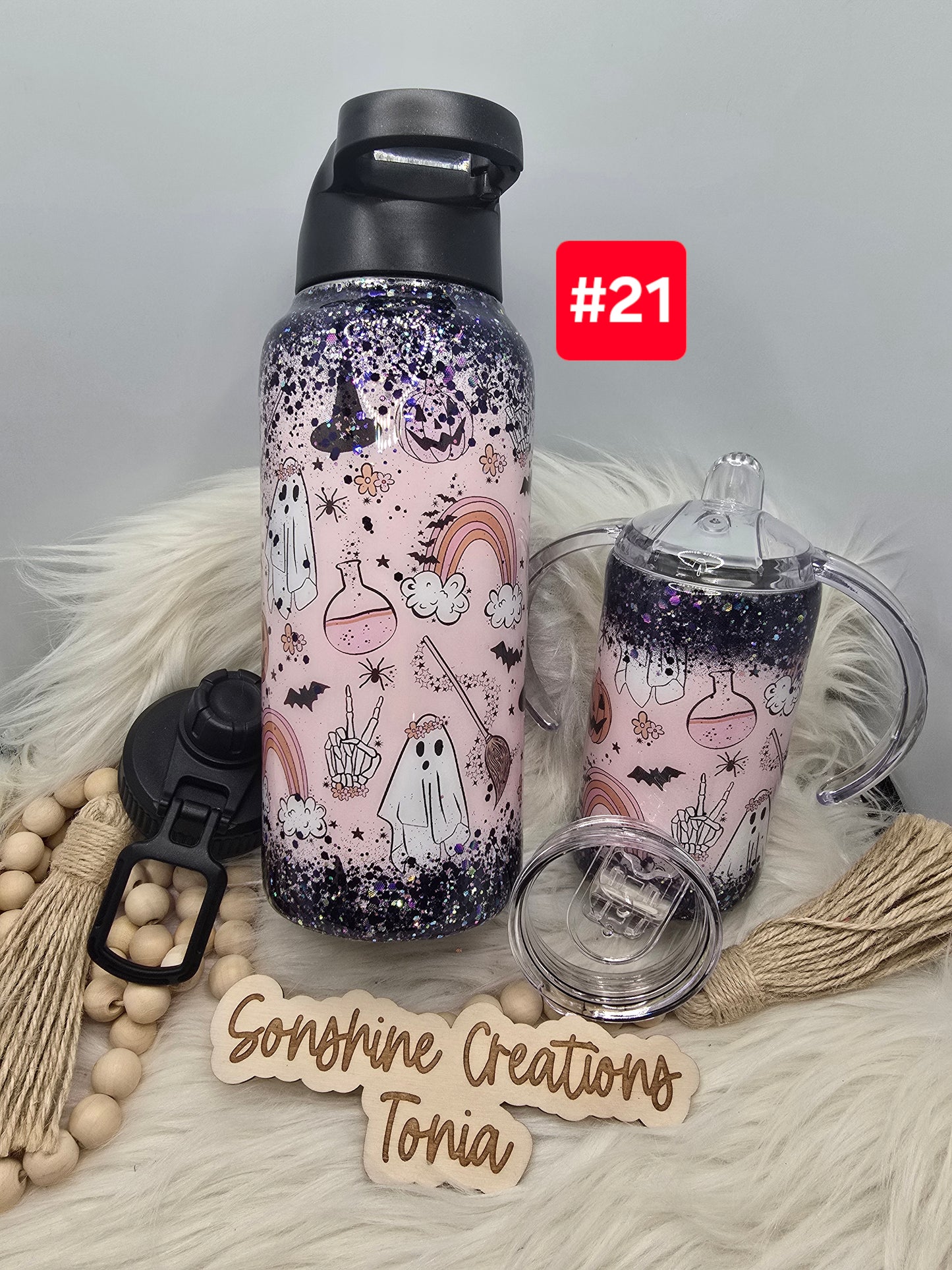 #21- Live Sale 09/14/2025 - 32 oz. Hydro & 12 oz. Sippy Cup: Halloween Mommy & Me Set