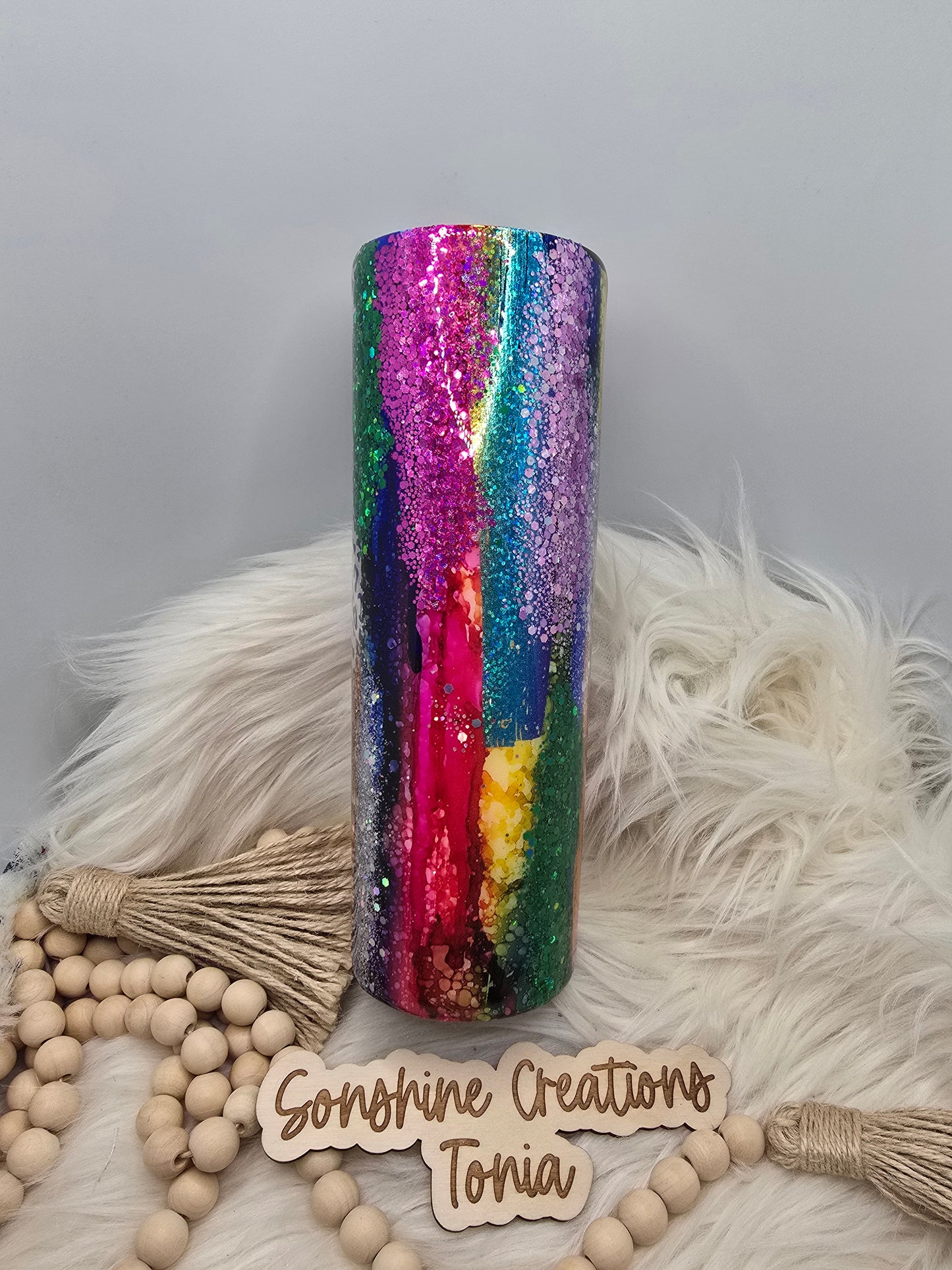 10/03/25 Tonia's Live Creations - 30oz Duo - Rainbow Rustic Raindrops (Can add decal)