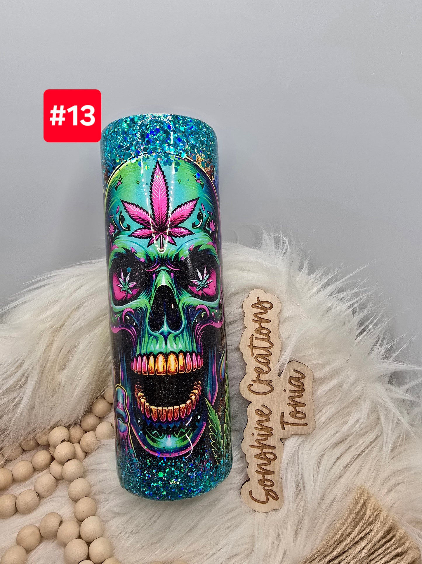 LIVE SALE 5/042025 - #13- 30oz Skinny: 420 skull