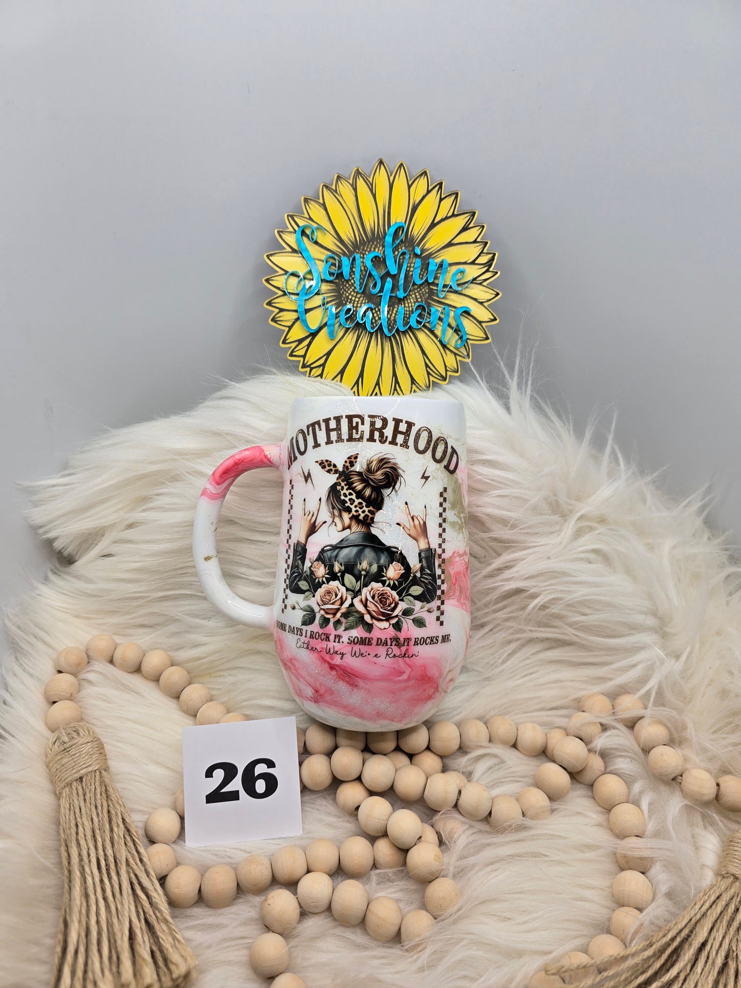 #26 - 16oz Coffee mug- Pink Elegance- Motherhood