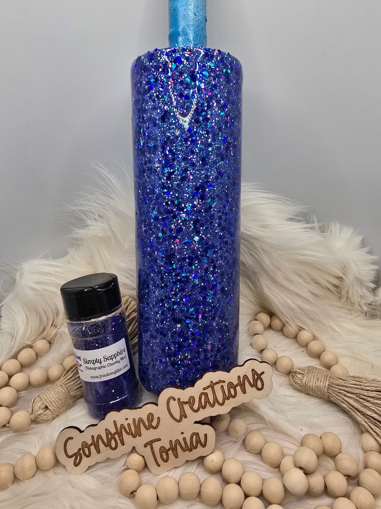 Live Hydrodipping base 3/03/26 7pm cst live- 30oz Skinny- Freedom Glitter: Simply Sapphire