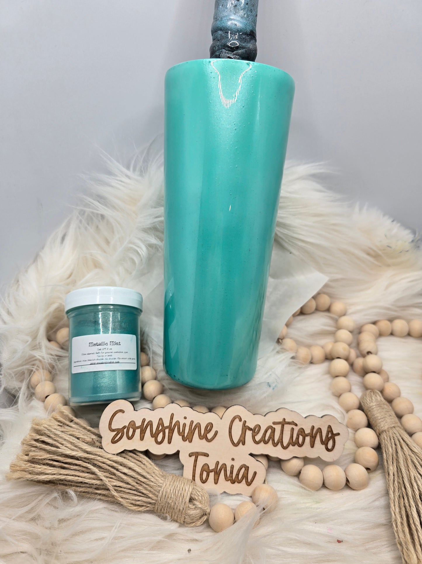 Live Hydrodipping base 6/16/26 7pm cst live- 24oz Dual Flip w/mint lid- Woodes Goodies: Mint Metallic