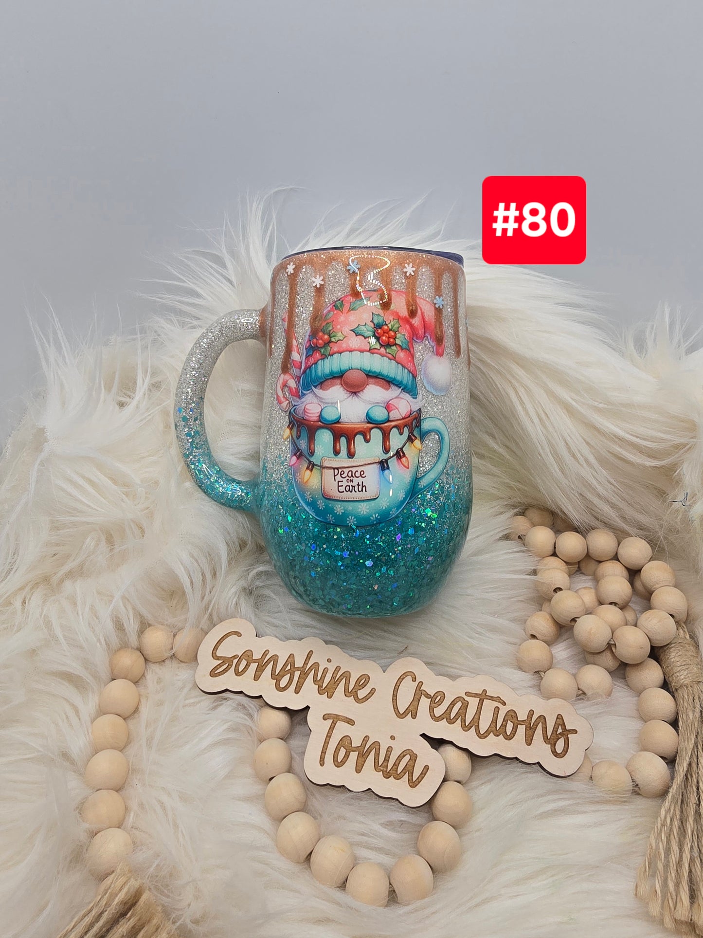 #80-Live Sale 12/07/2025 - 16oz coffee mug- Teal gnome drip