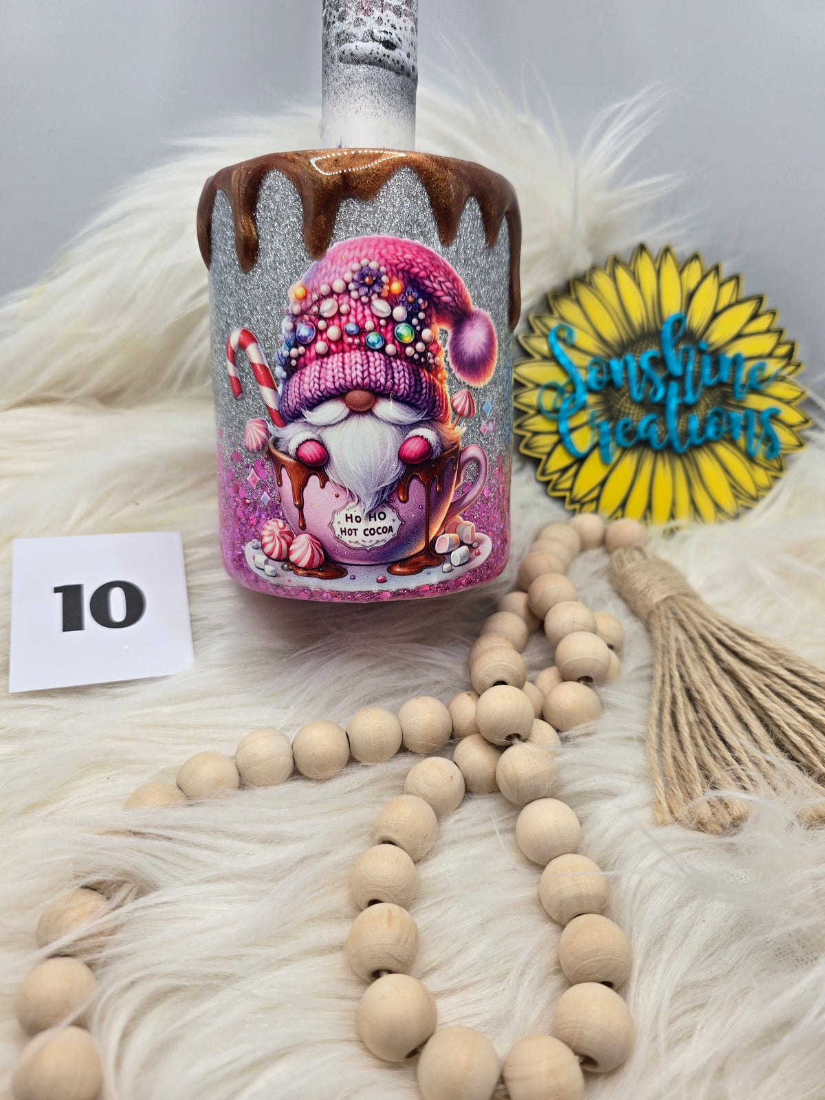 #10 - 10oz Shortie - Pink Gnome Ombré with Drip